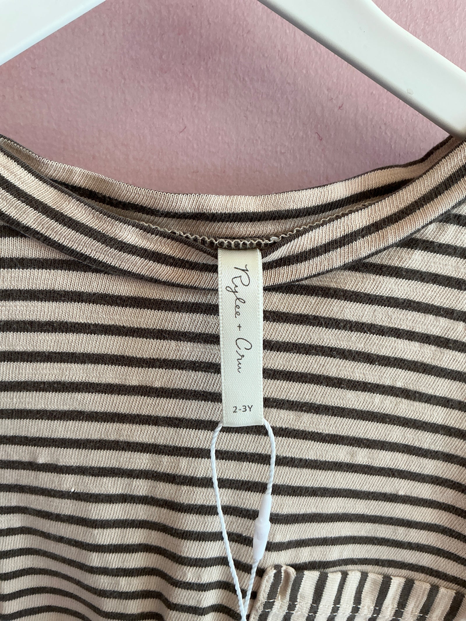 Rylee + Cru Chocolate Stripe Long Sleeve Shirt / 2-3