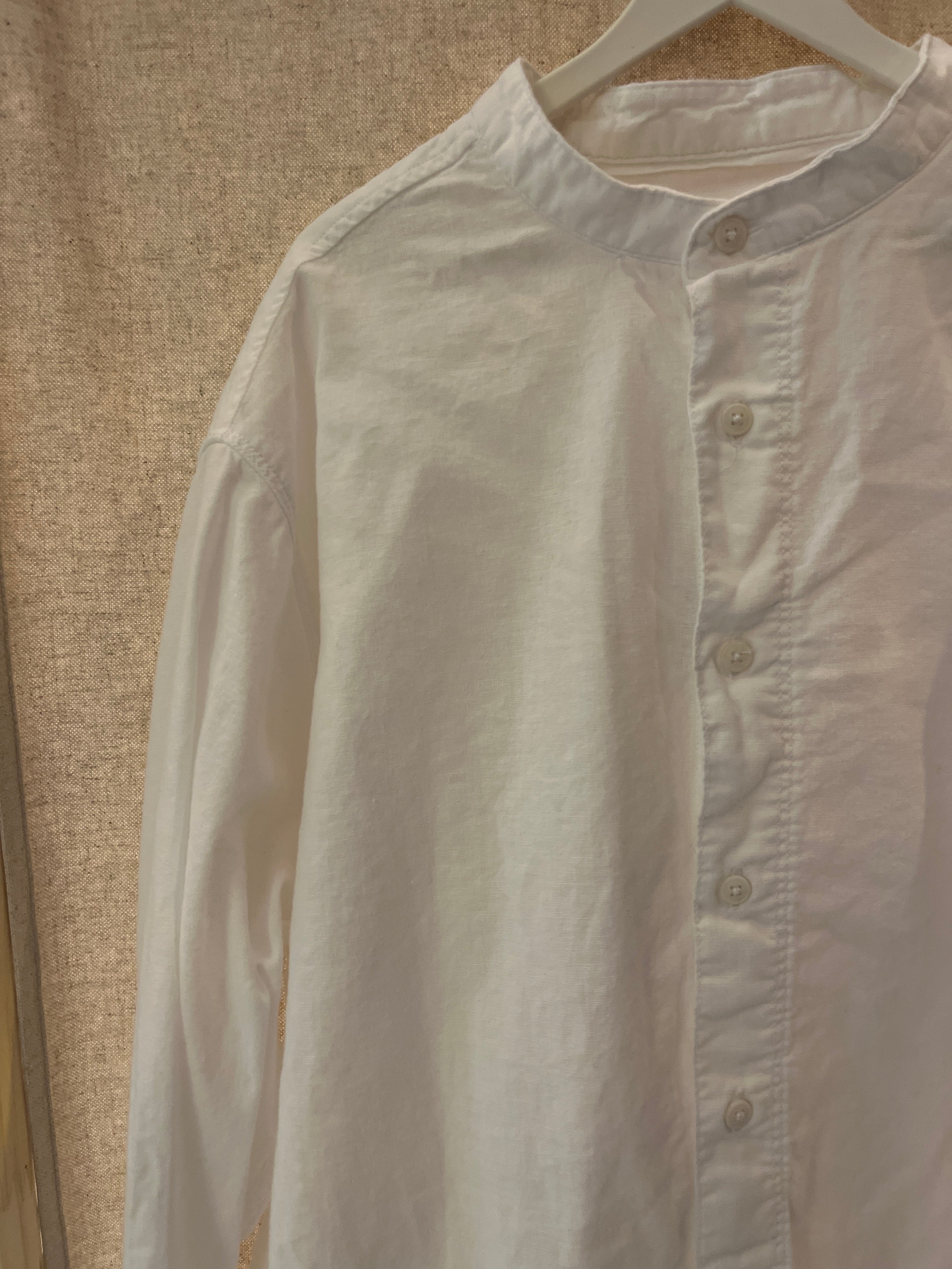 Zara White Collar Linen Shirt / 10