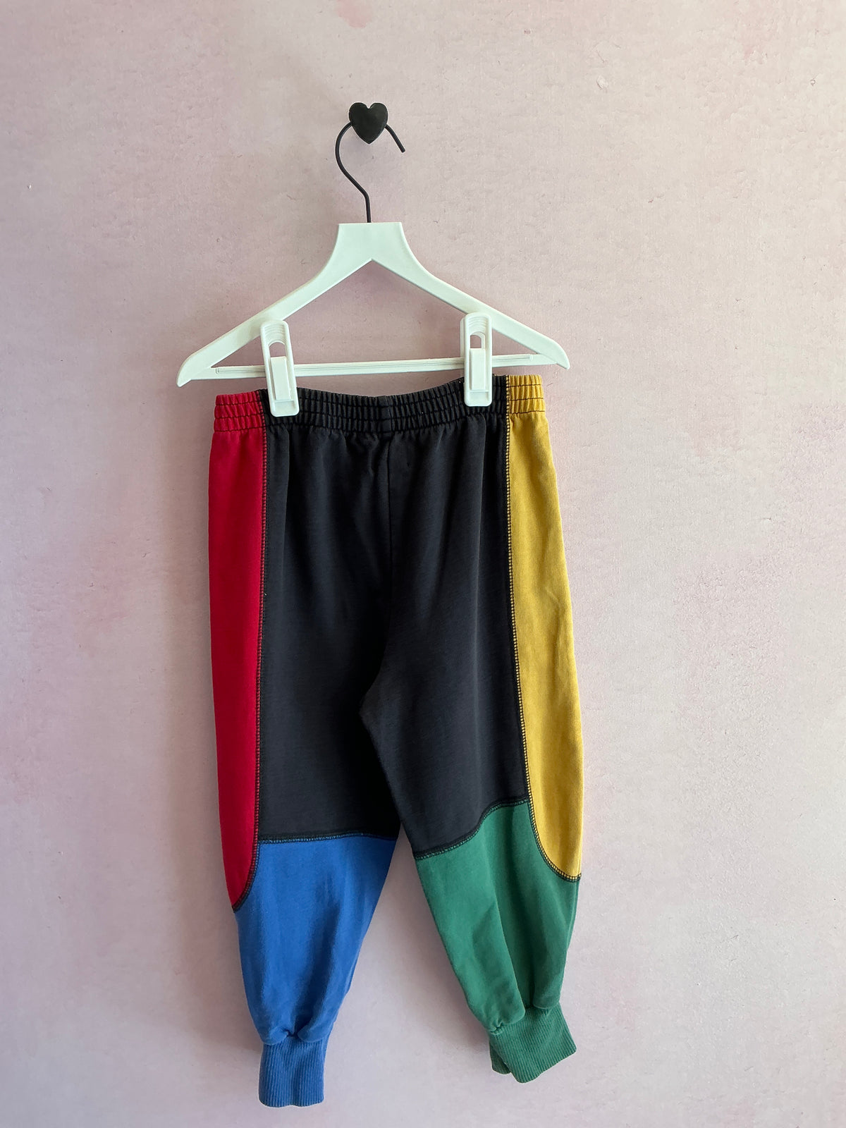 vintage gymboree 100% cotton black bright color block sweatpants / 5-6