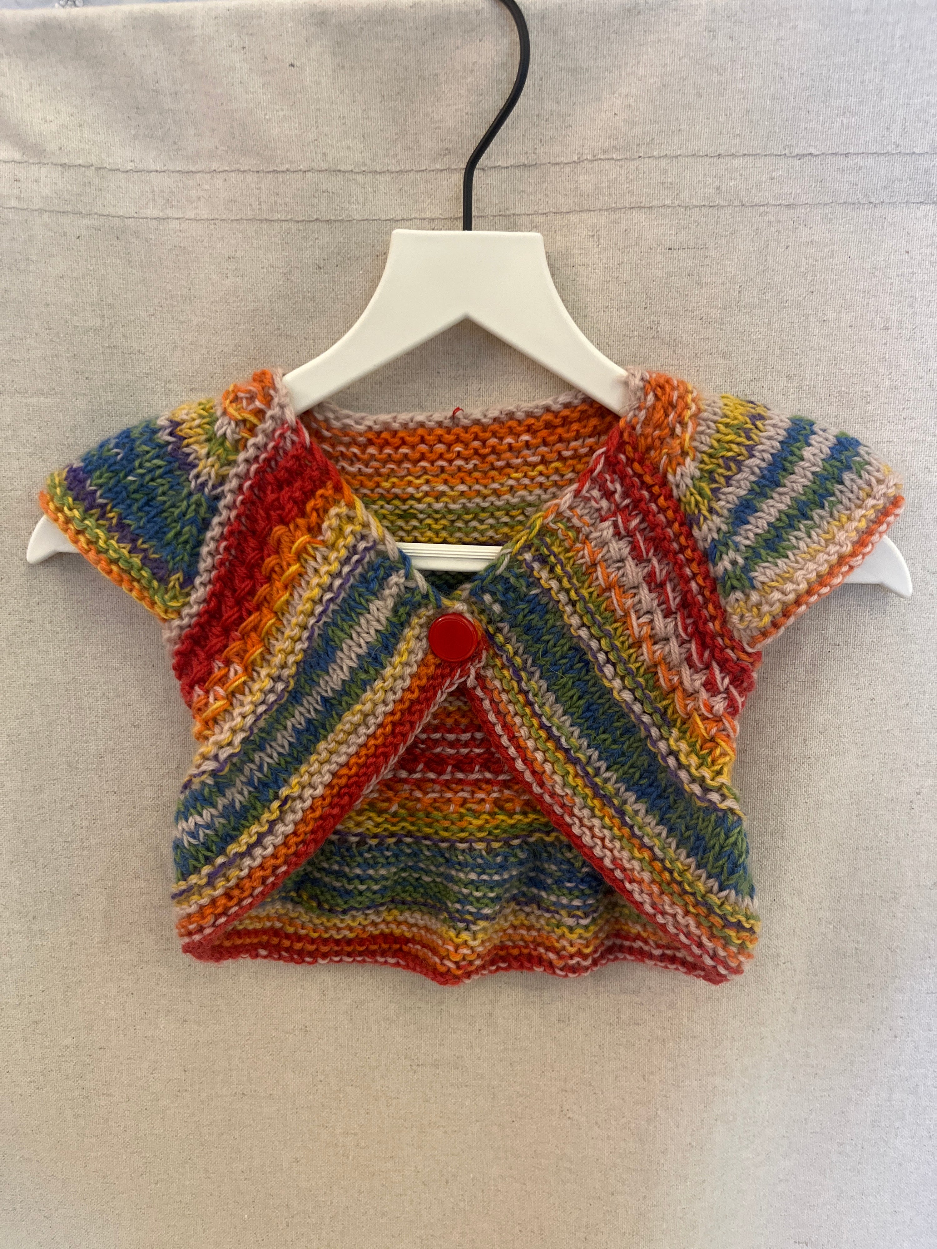 vintage Primary Rainbow Knit vest / 0-12 months
