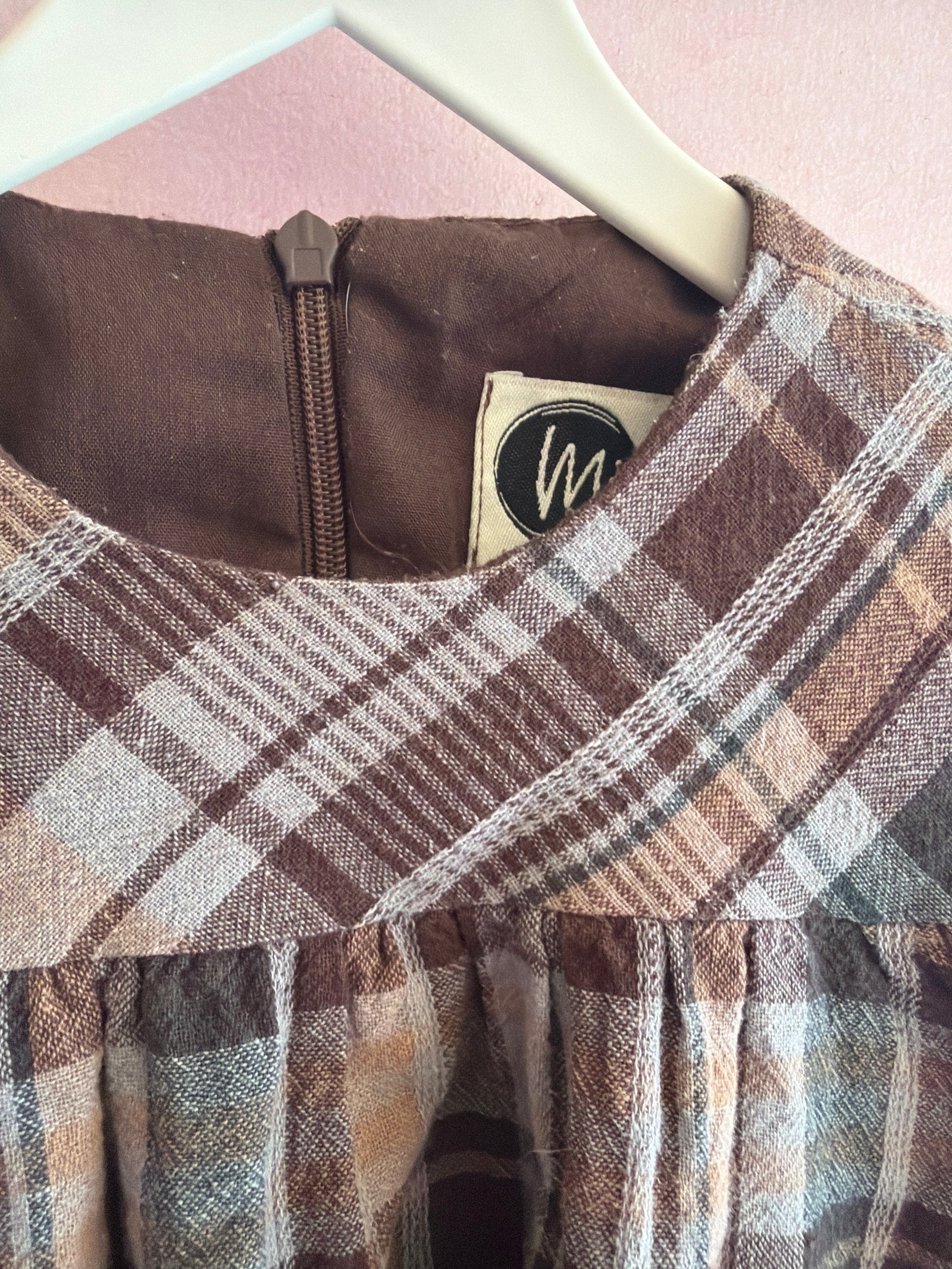 maniere Brown, tan, white, and gray plaid Dress / 3