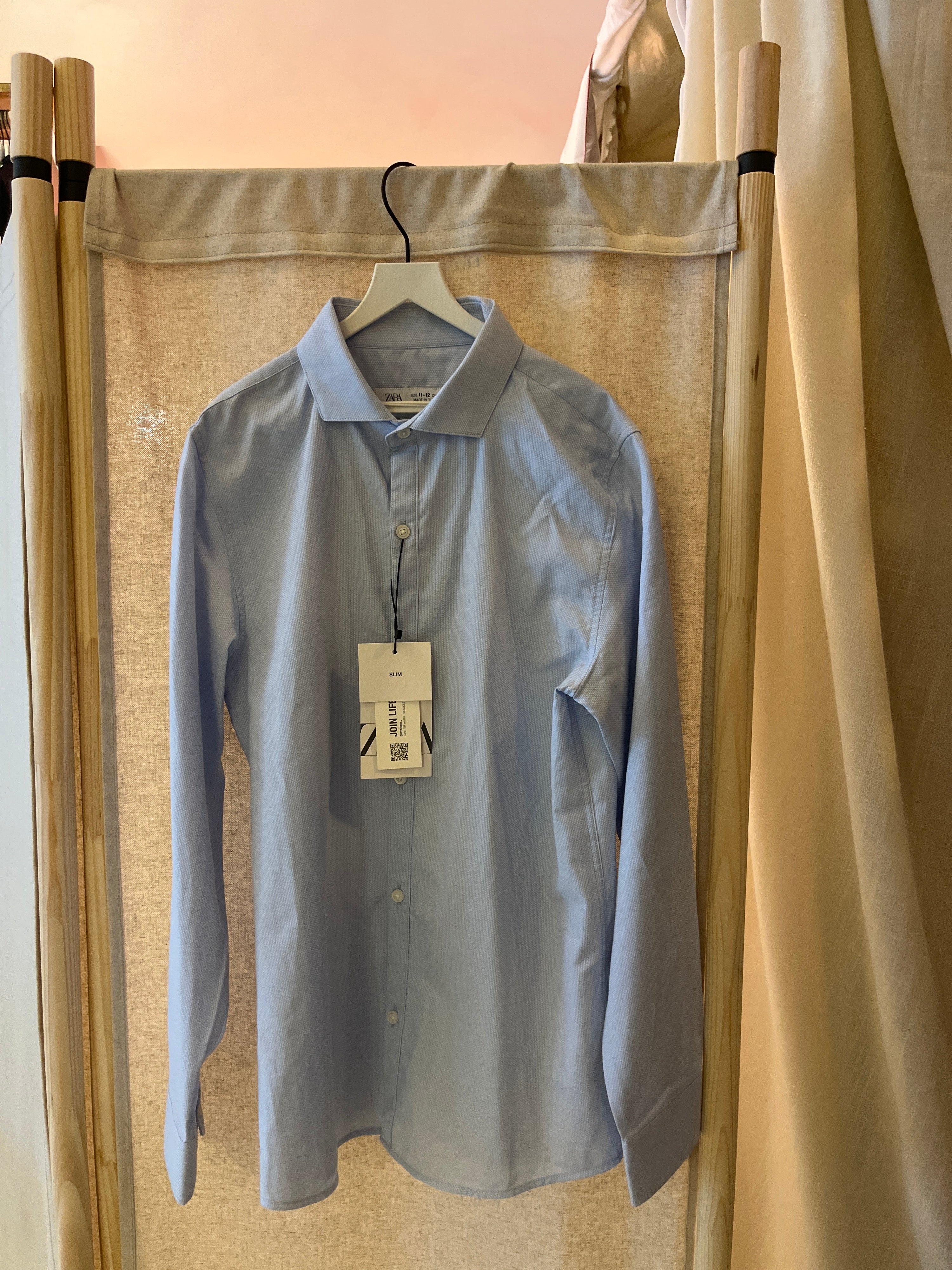 NWTs Zara Light Blue Slim Dress Shirt Shirt / 11-12