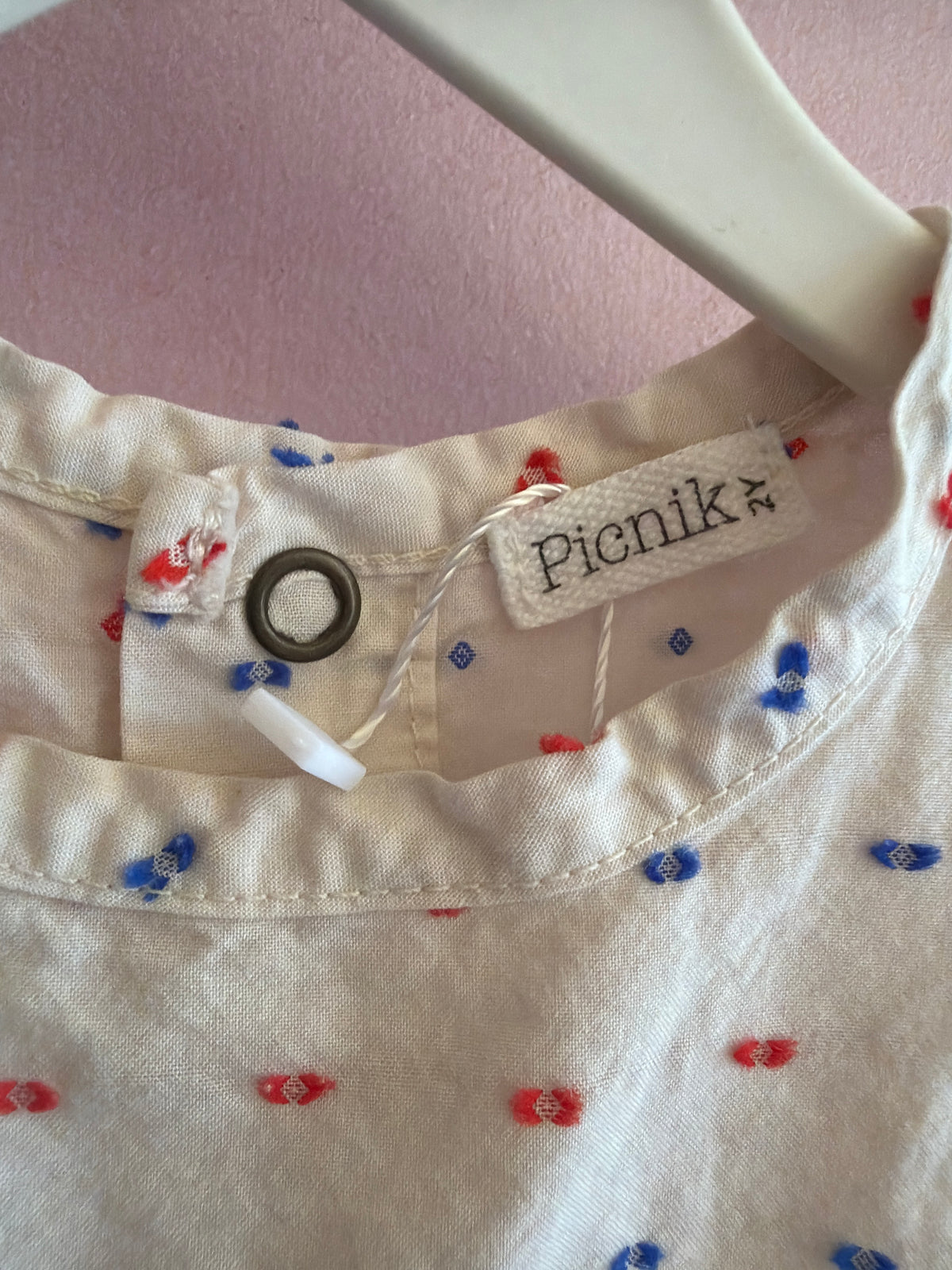 picnik red blue swiss dot playsuit / 2 (play condition)