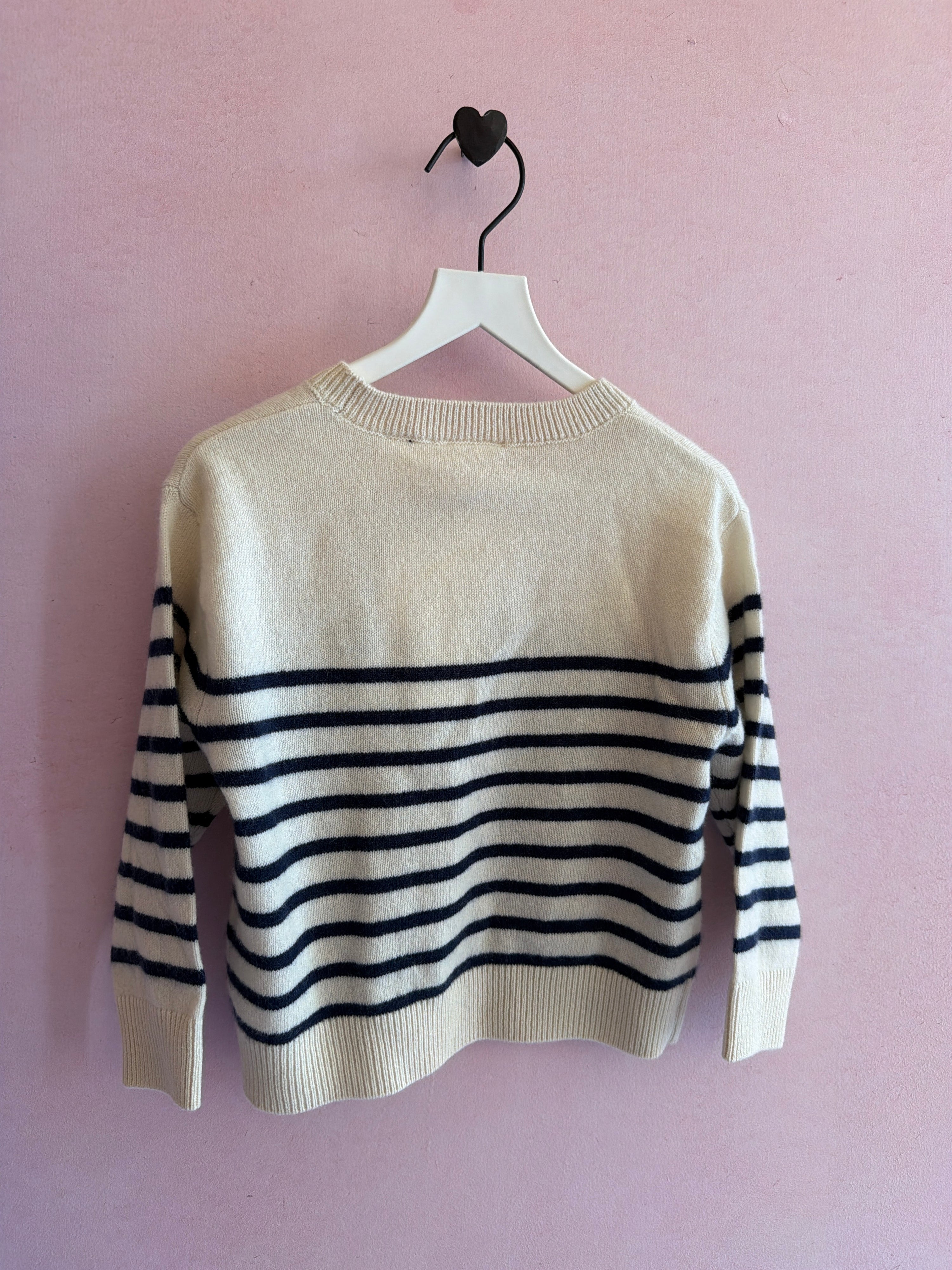 NWTs zara Cream and Navy Stripe Cashmere Sweater / 18-24 months
