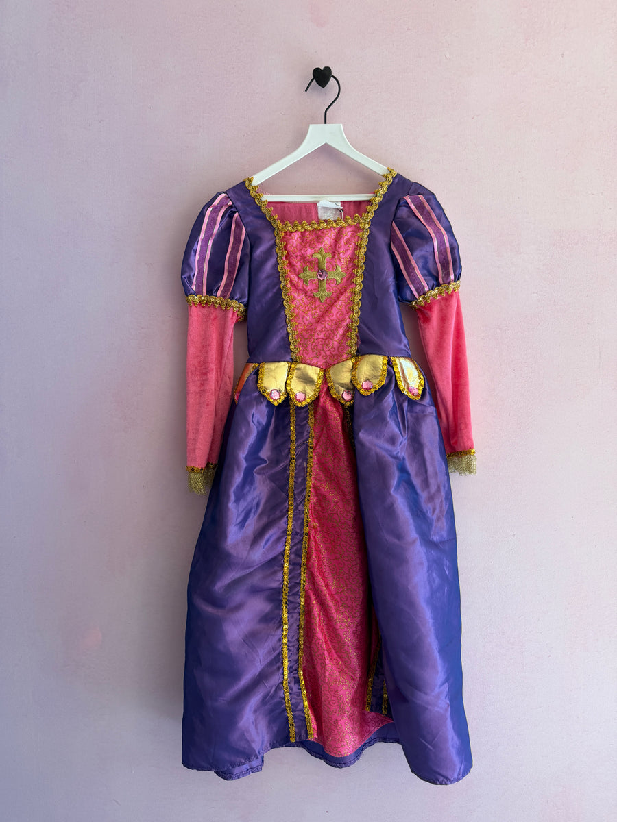 Girls Purple and Pink Princess Queen Play Costume Dress / M/L