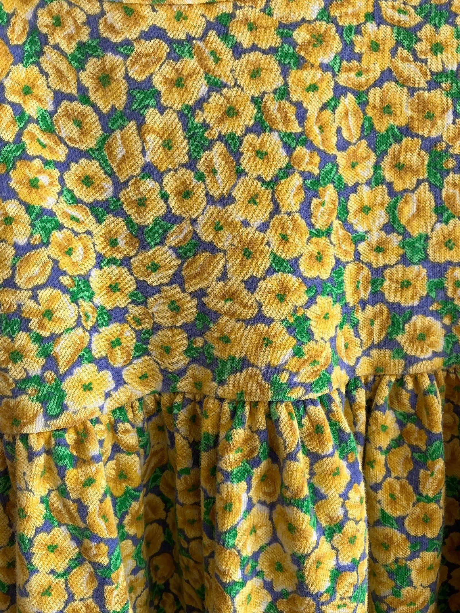 vintage 90s Yellow Flower Sun Dress / 2T