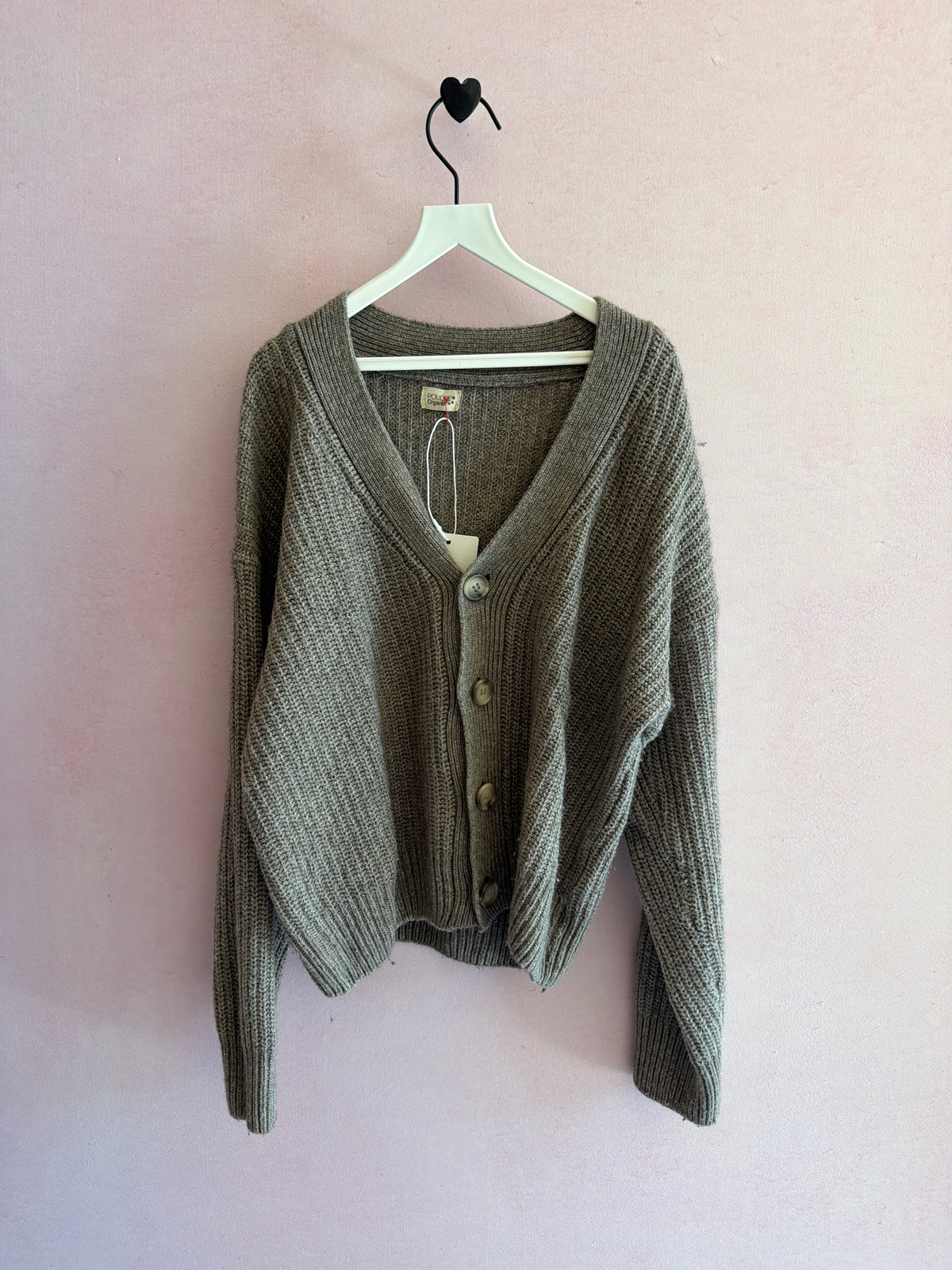 Poudre Organic Gray Chunky Knit Cardigan / 14