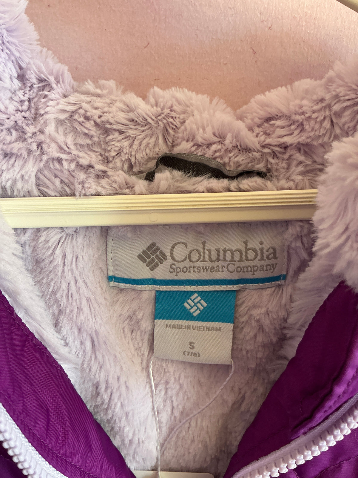Columbia Quilted Purple Lined Hooded Puffer / 7-8 Years