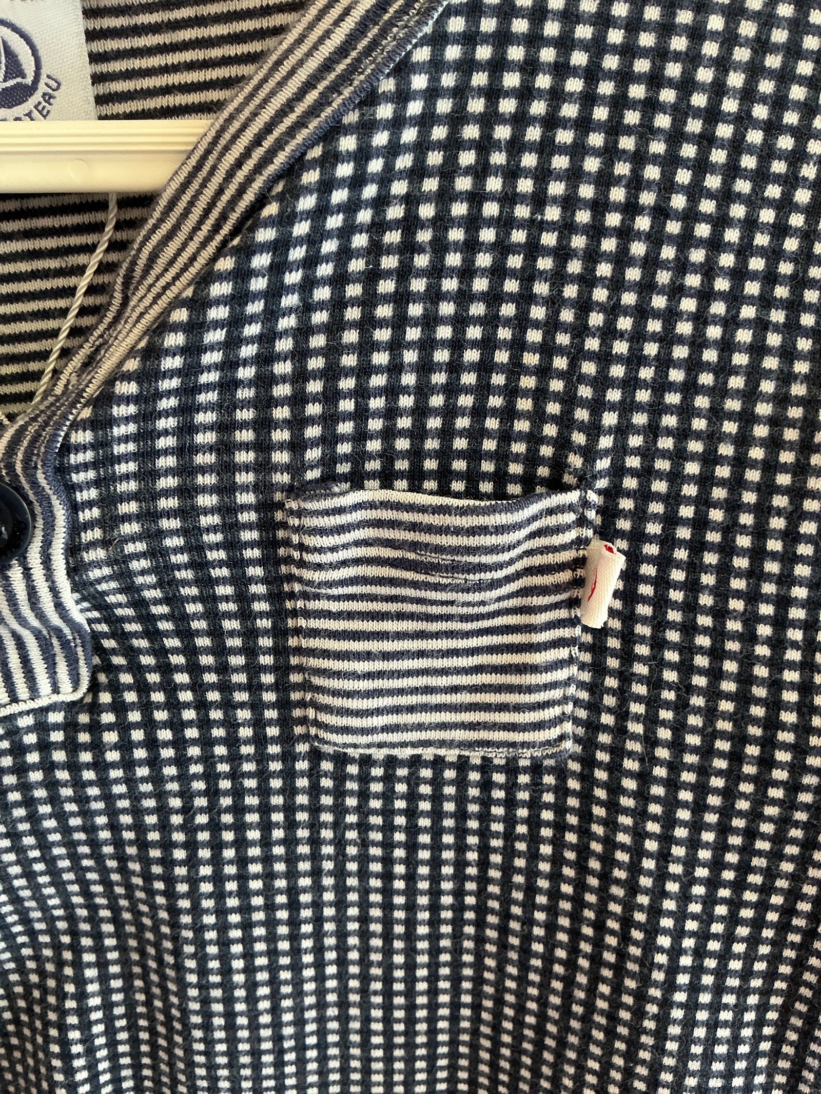 Petit Bateau Navy Check Long Sleeve Shirt / 3