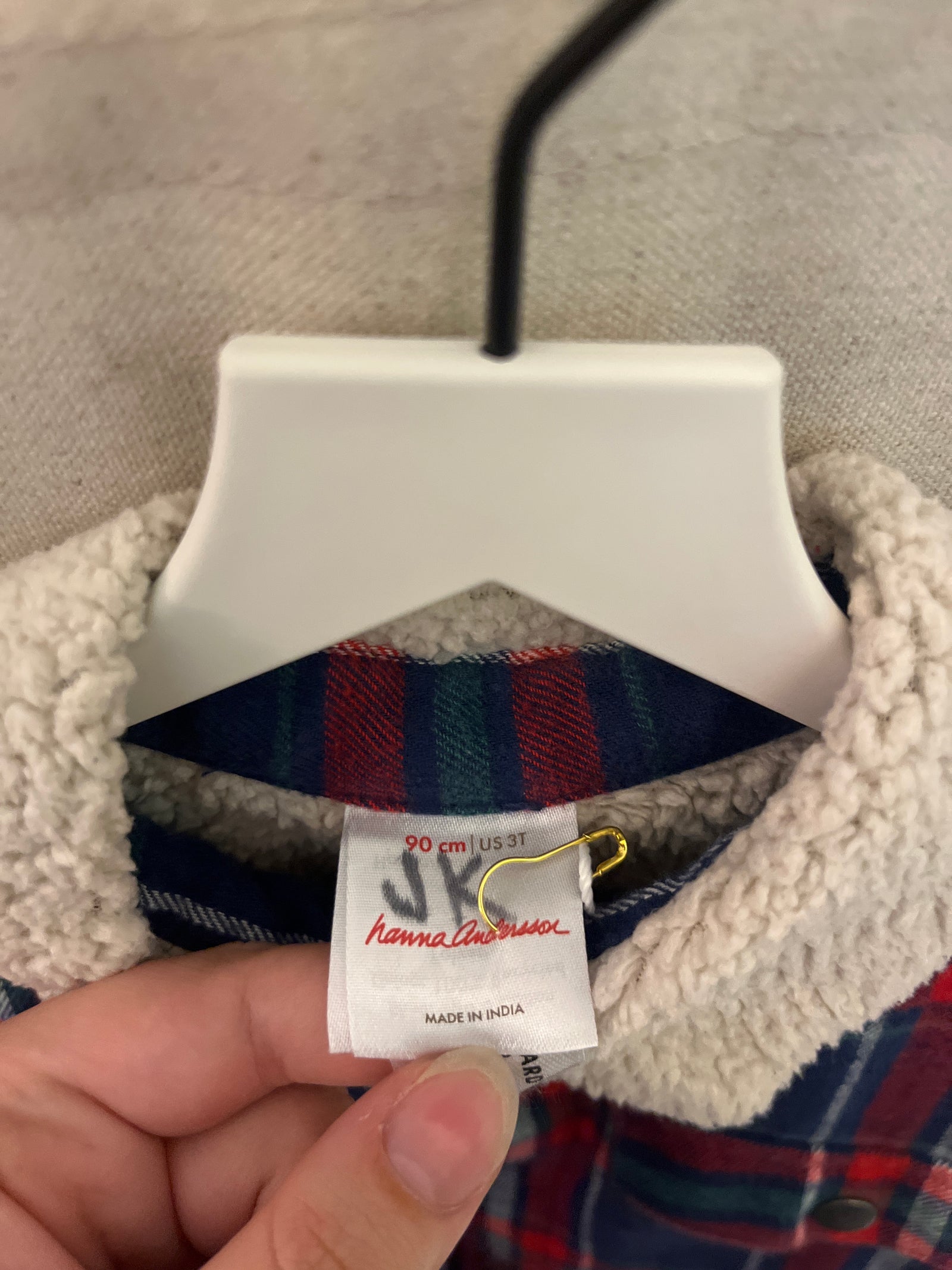 Hanna Andersson Red Navy Plaid Sherpa Jacket / 3