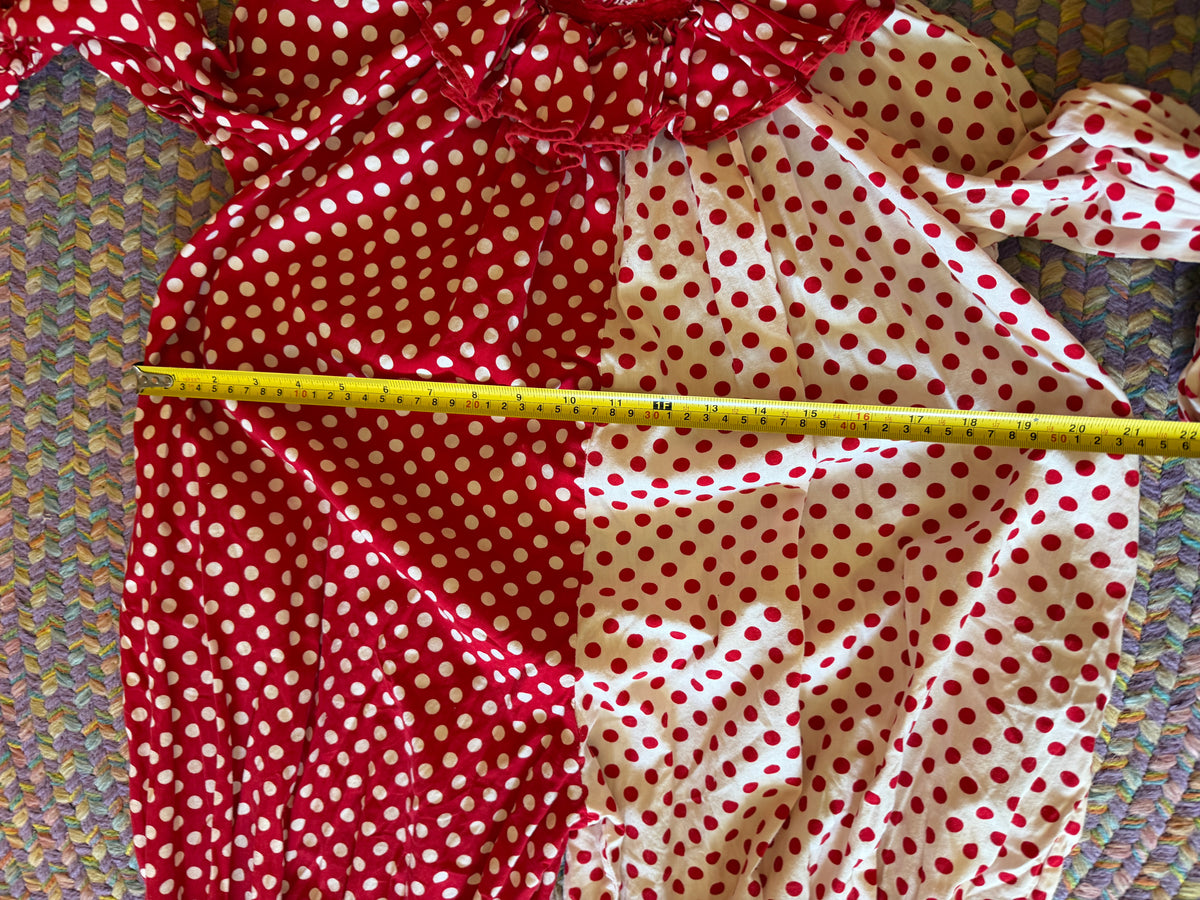 Vintage handmade Red + white dot / rental only