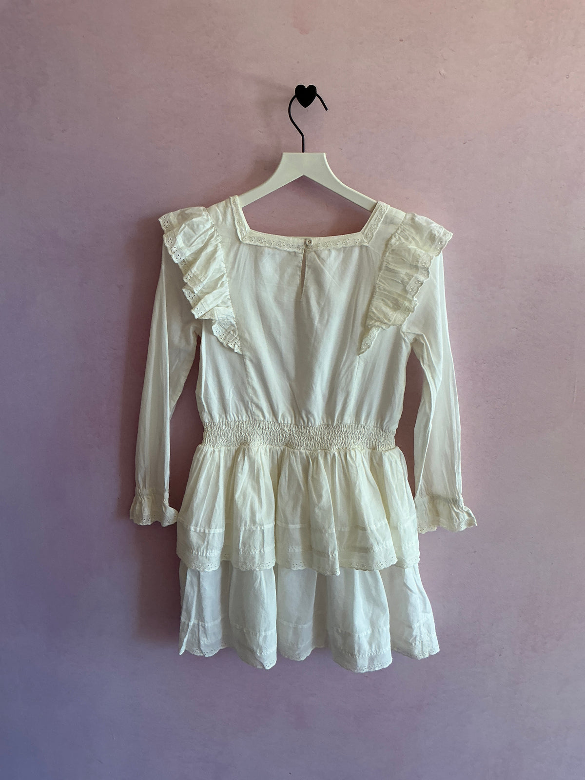 mini boden White Eyelet Trim dress / 8-9 Years
