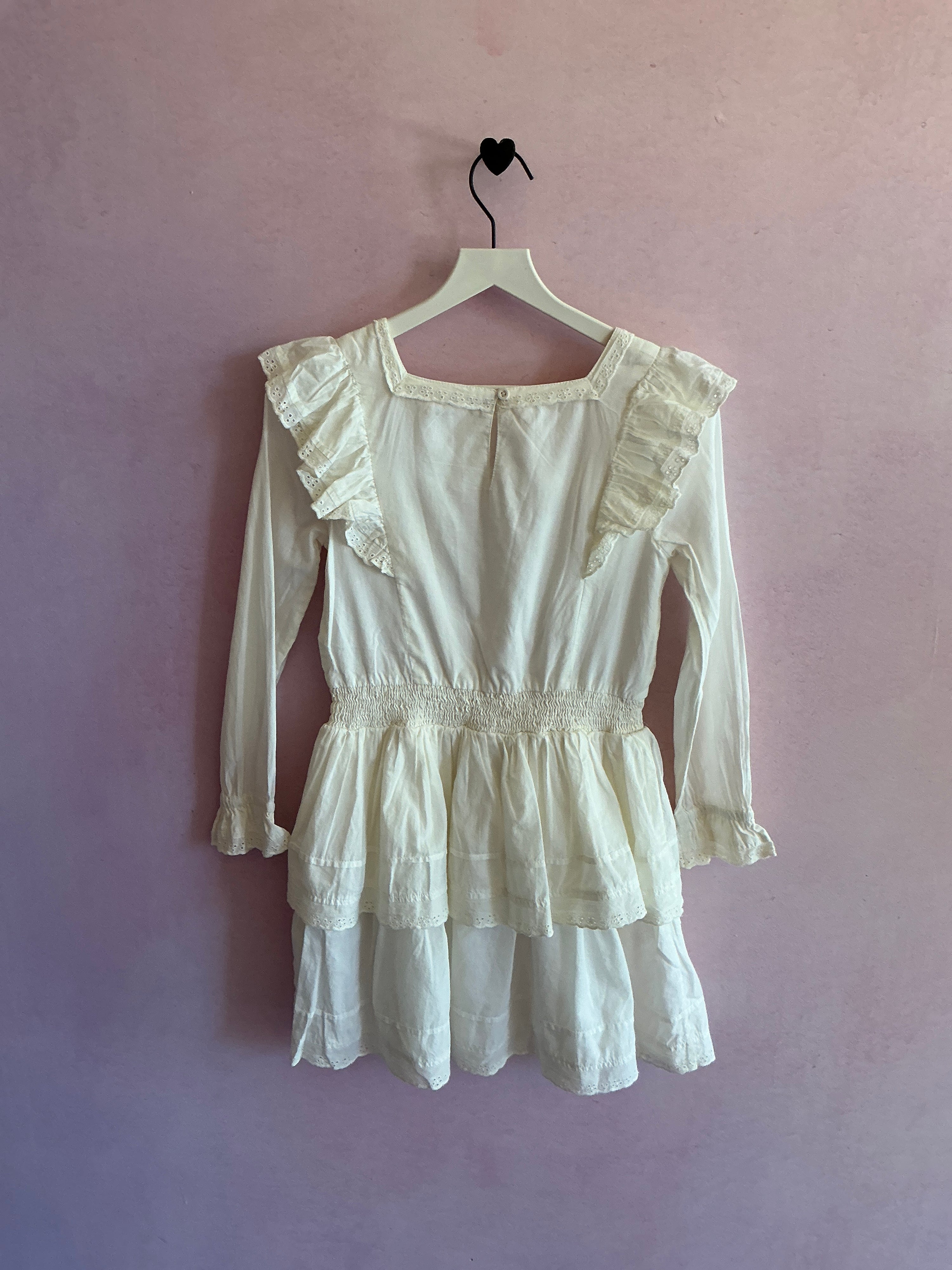 mini boden White Eyelet Trim dress / 8-9 Years