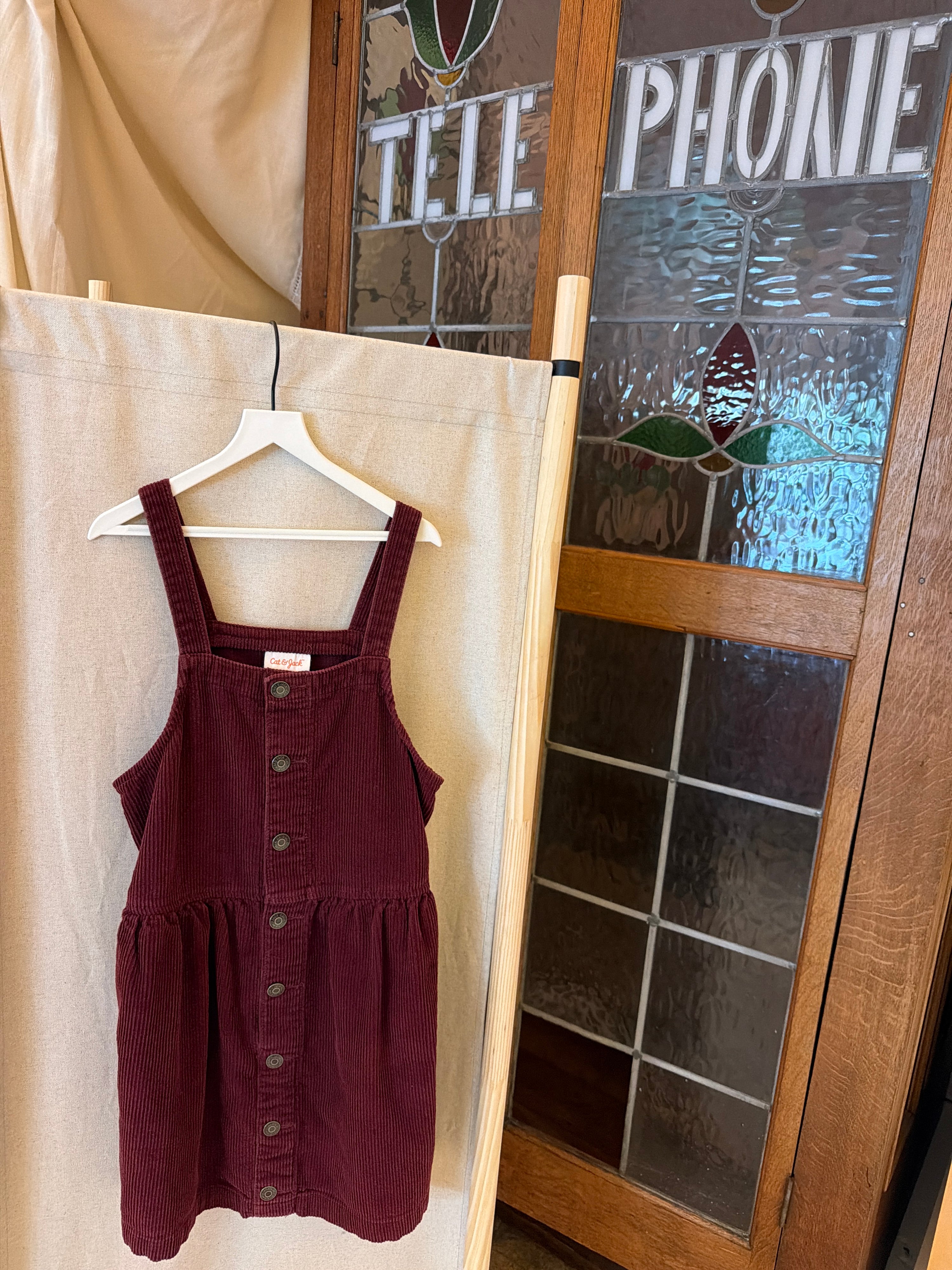 Cat & Jack Burgundy Pinafore Dress / 10