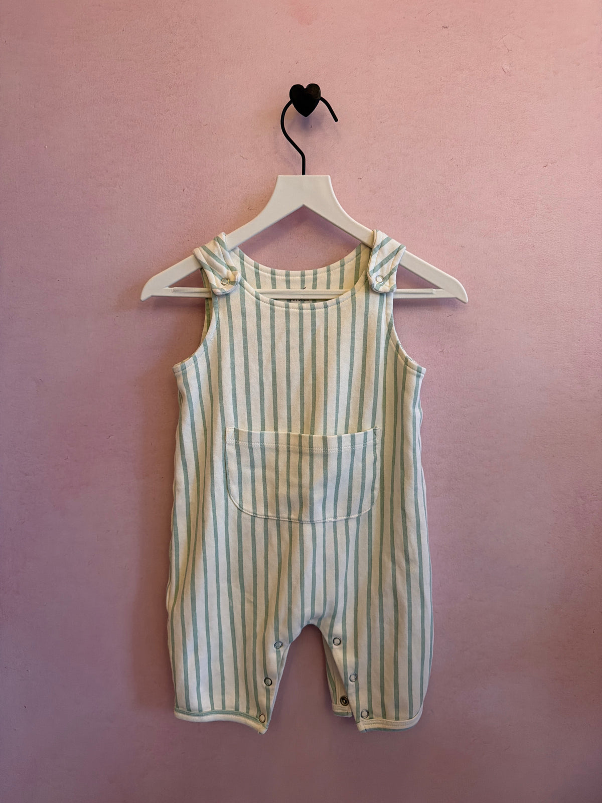 PEHR Mint Stripe Romper / 3-6 months