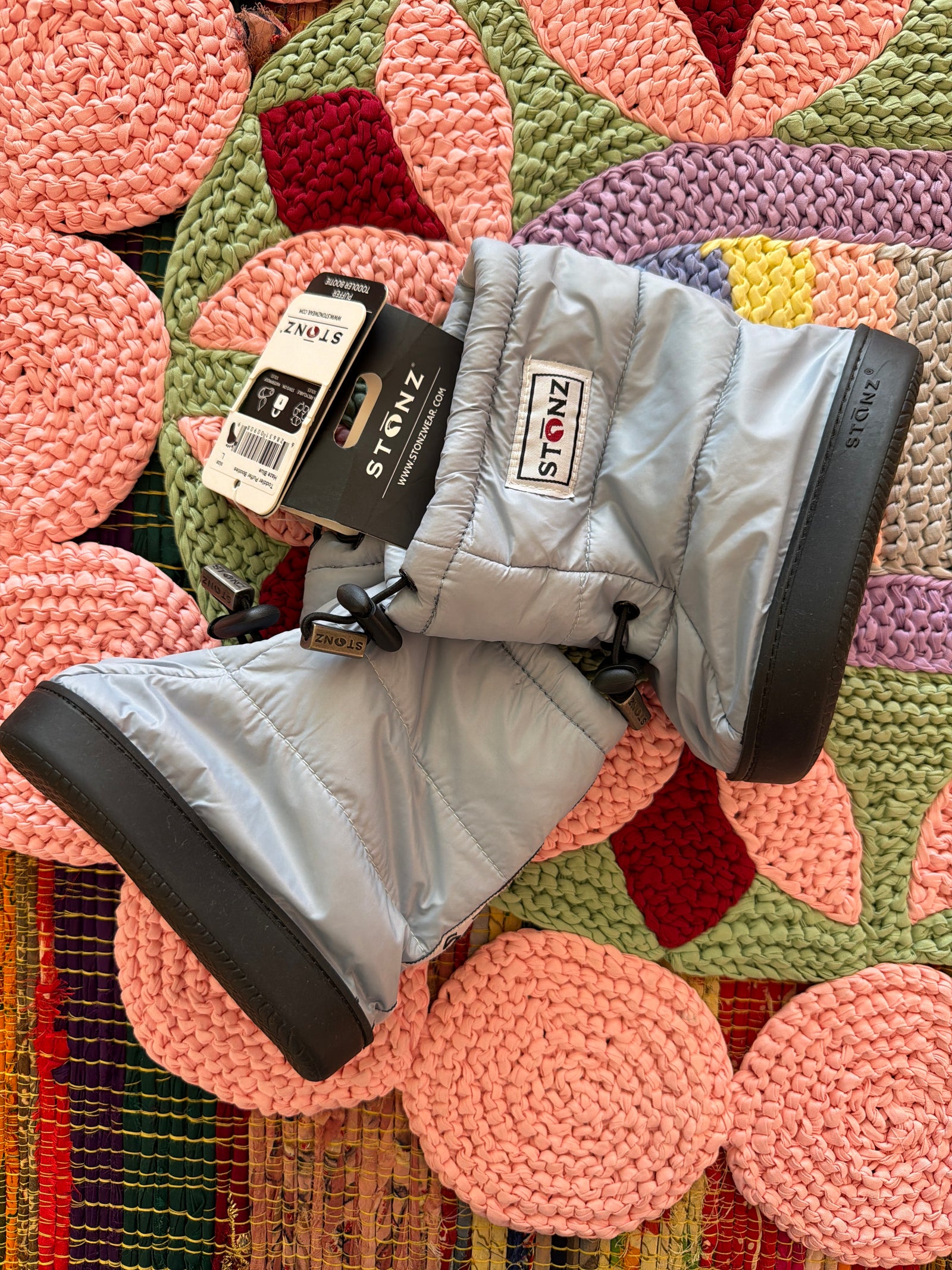 NWTs Stonz Toddler Puffer Booties Hazel Blue Booties / 1-2.5 Years