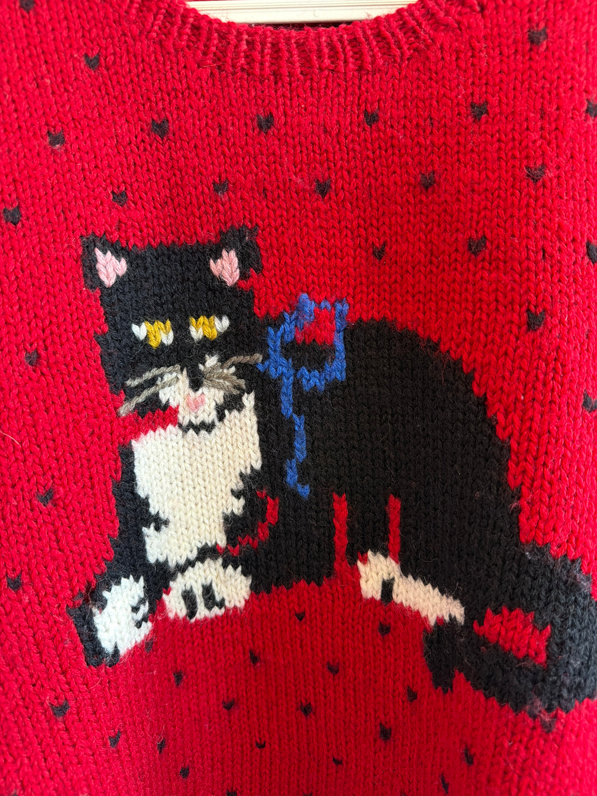 vintage Faire Isle Cat Sweater / Adult Medium