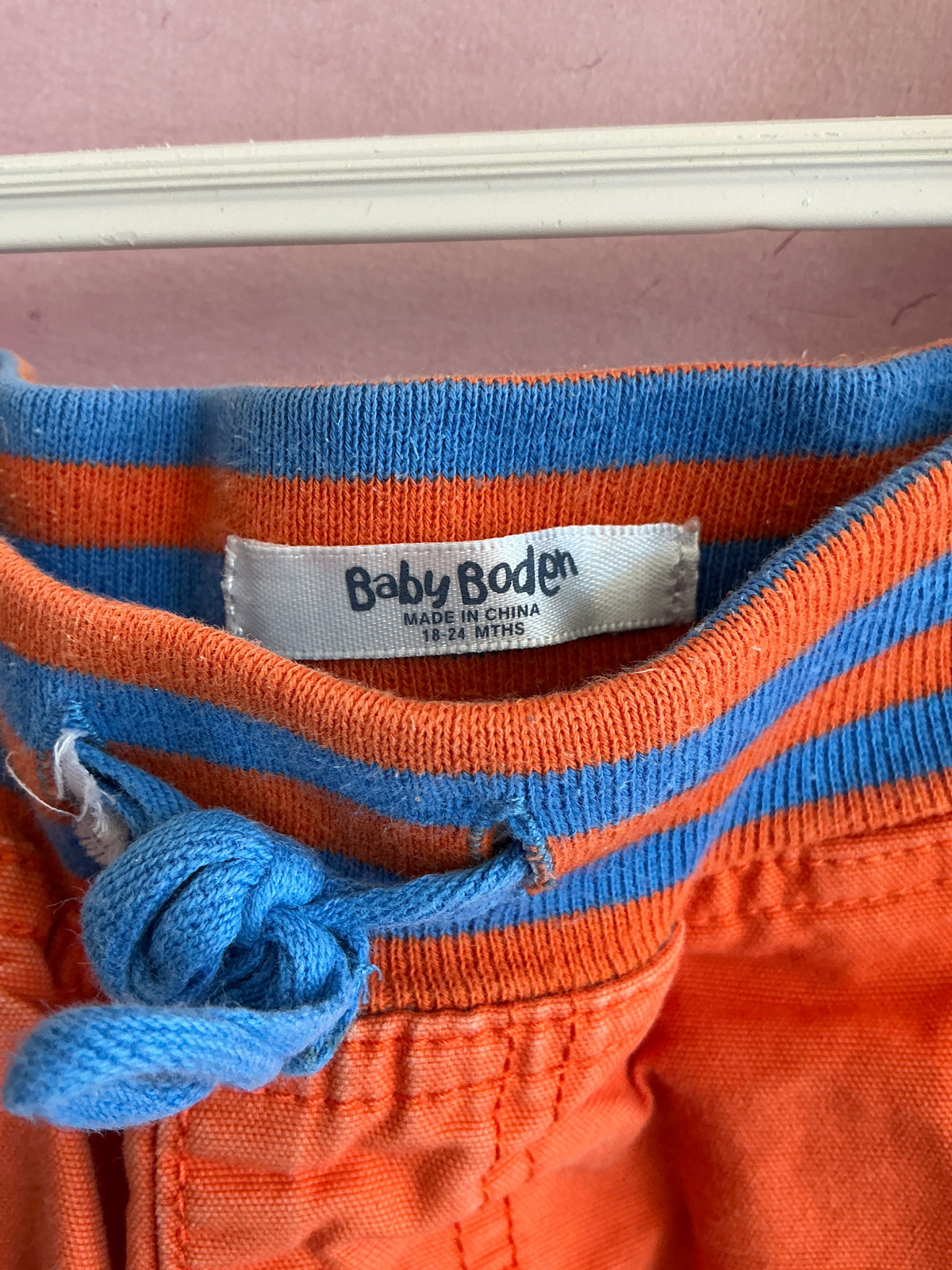 Baby Boden Orange Blue Pants / 18-24 months