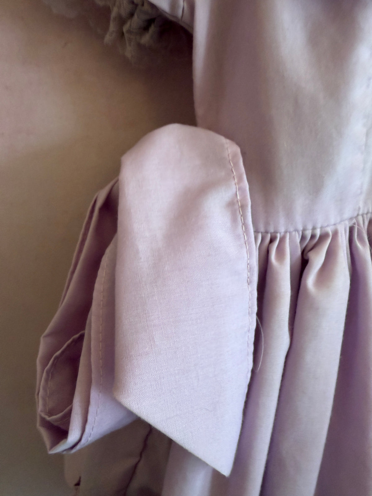 vintage Betty Odin Lavender Ruffle Bib Western Dress with Lace Trim / 4 (play condition )