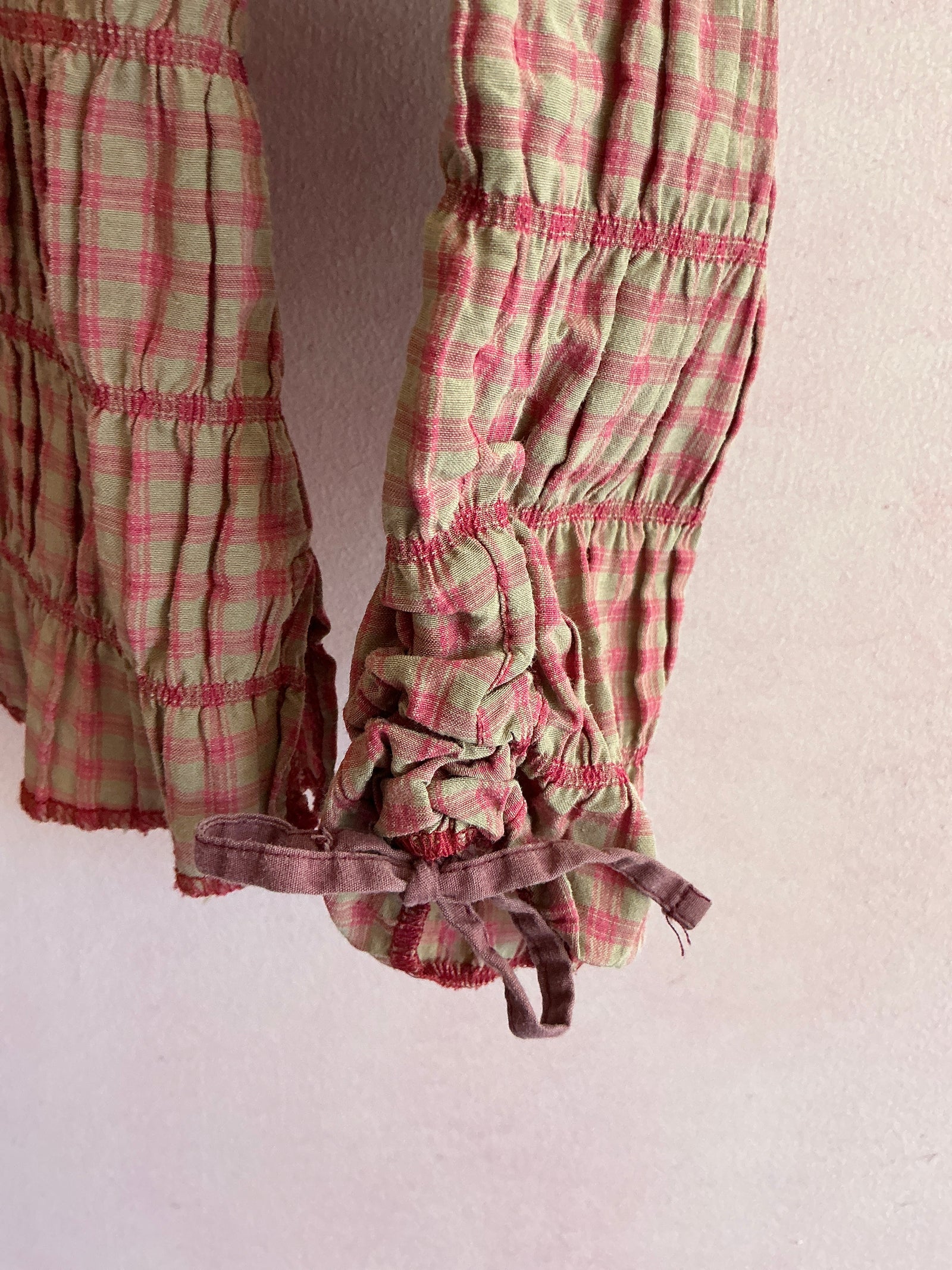 Confetti Pink with beige checkered pattern Blouse / 6