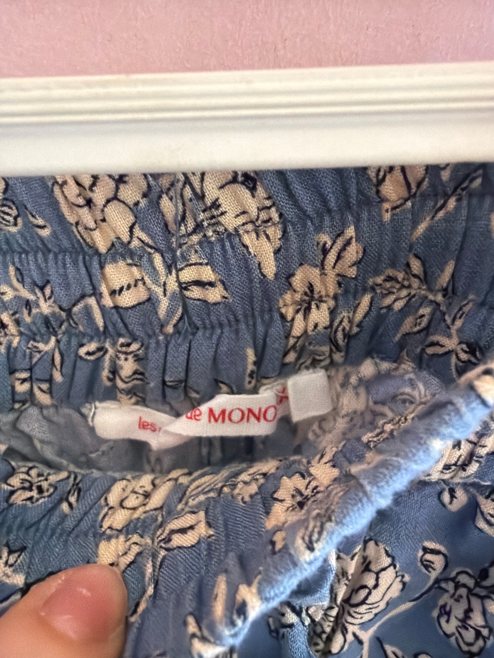 Monoprix French Blue White Floral Pants / 5