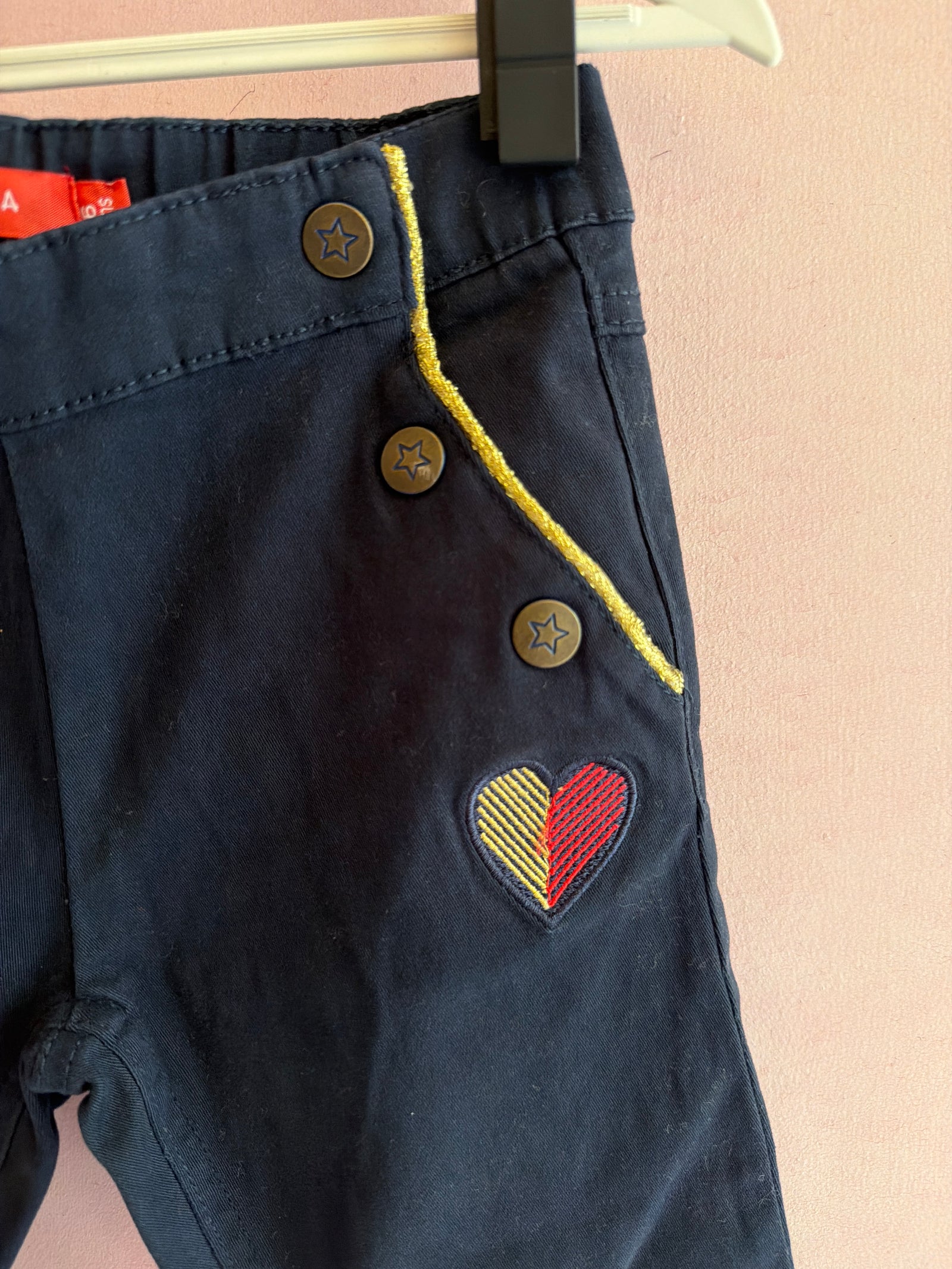Tissaia Sailor Style Heart Patch Jeans / 6