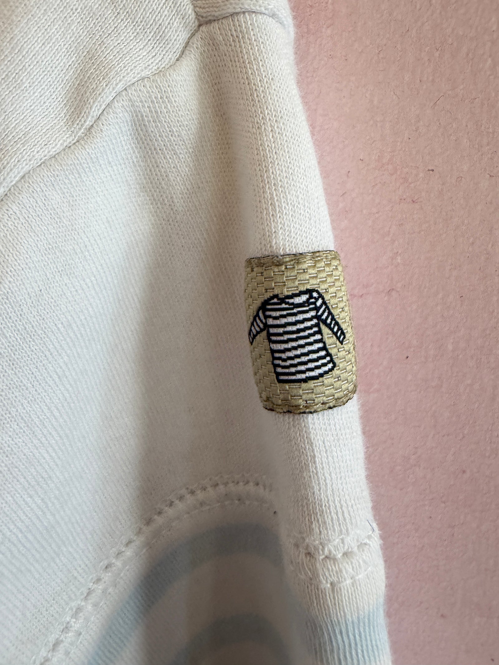 Blue and White Stripe Boat Neck Shirt / 3