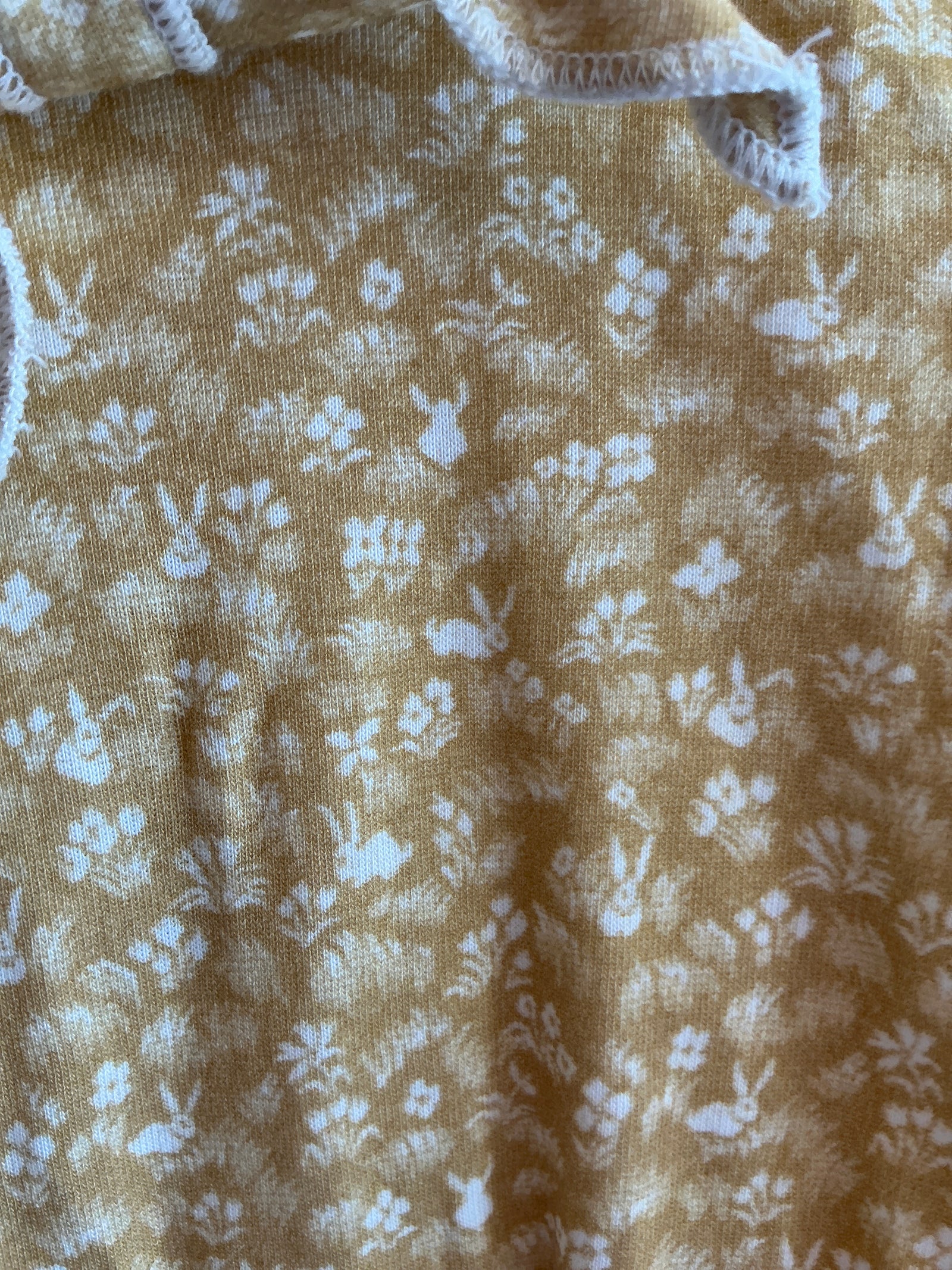 misha & puff Mustard Bunny Scout Baby Onesie / 9-12 months