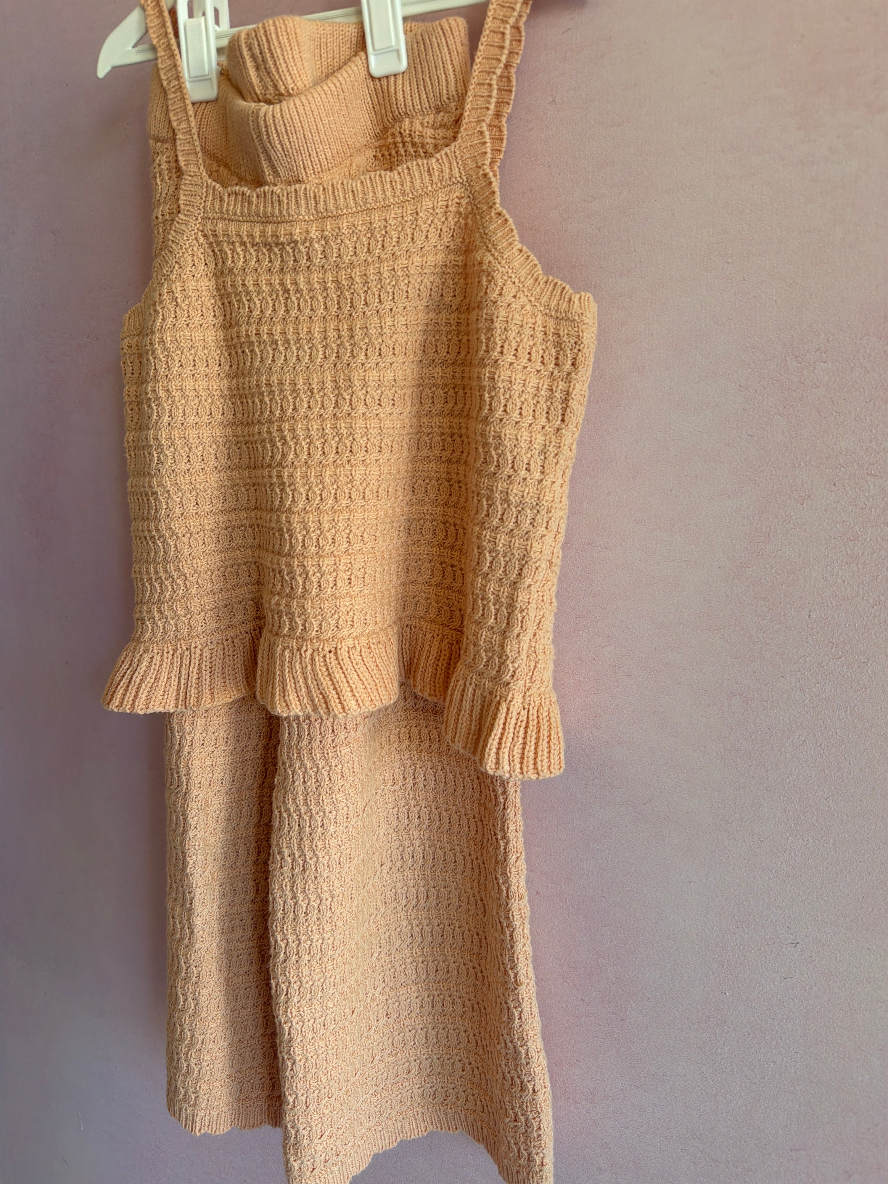 Rylee + Cru Peach Pink crochet Set / 6-7 Years