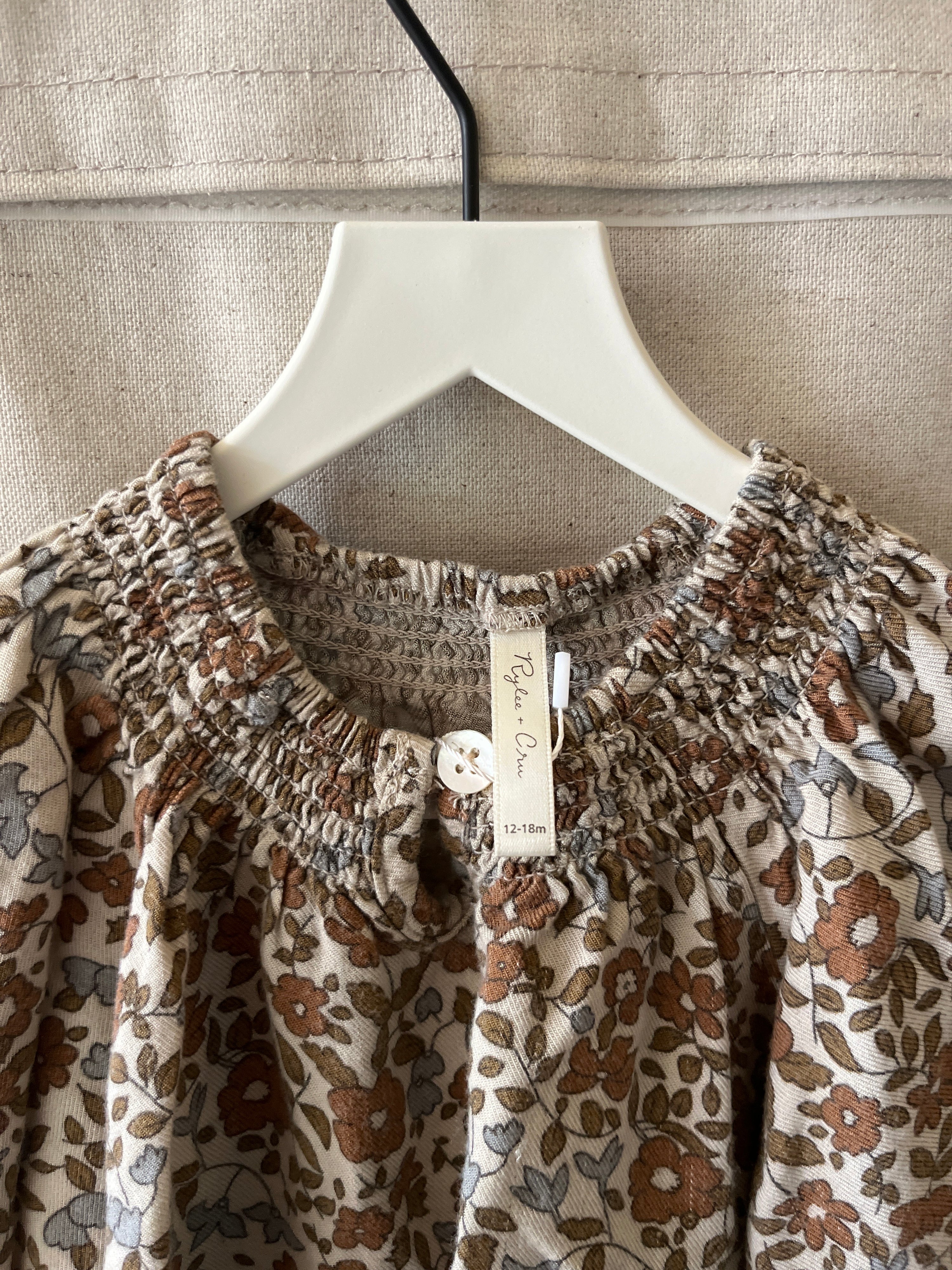 Rylee + Cru Floral Chestnut Blouse / 12-18 months