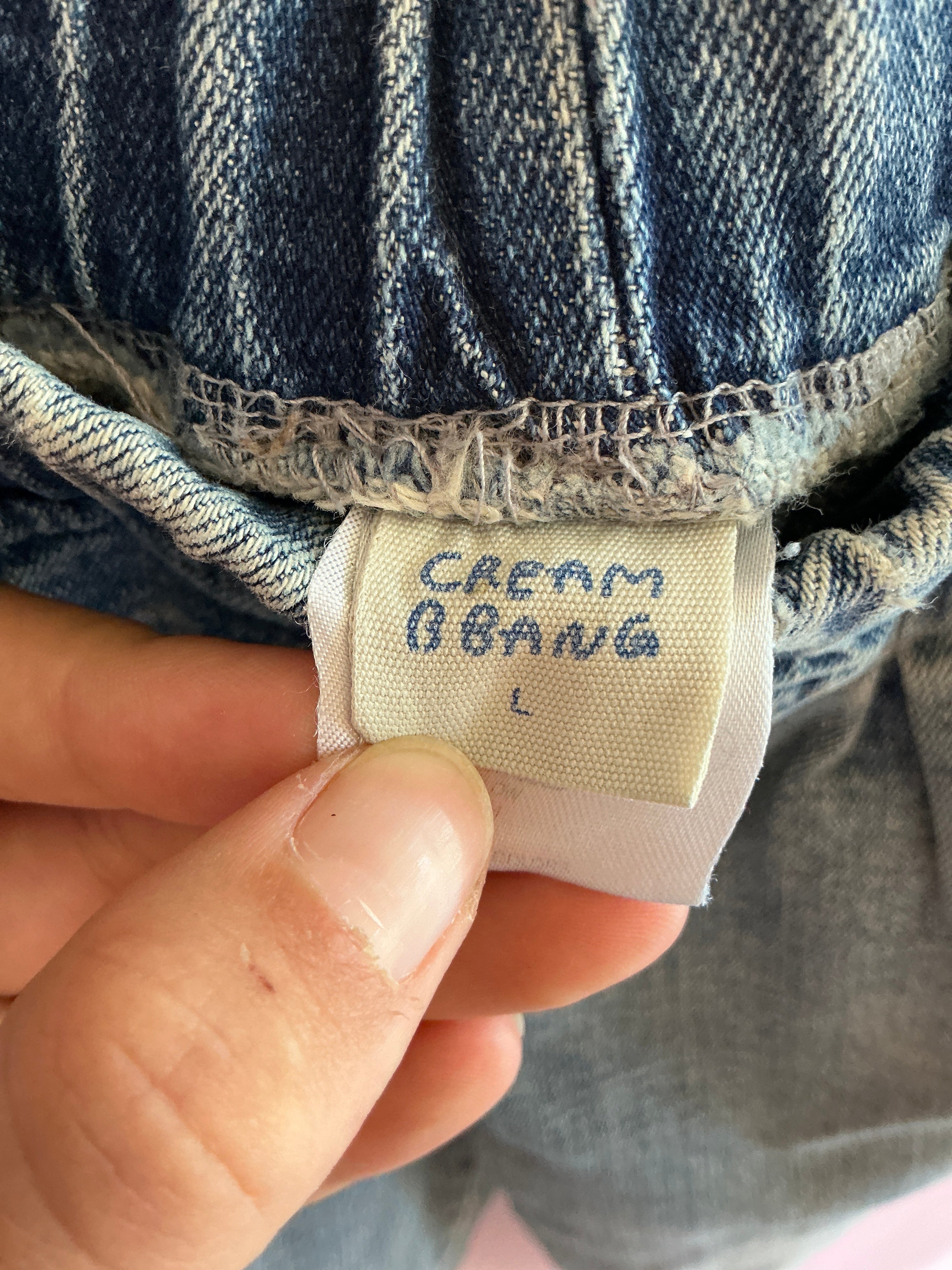 Cream BBang Korea medium wash stretch Jeans / 3