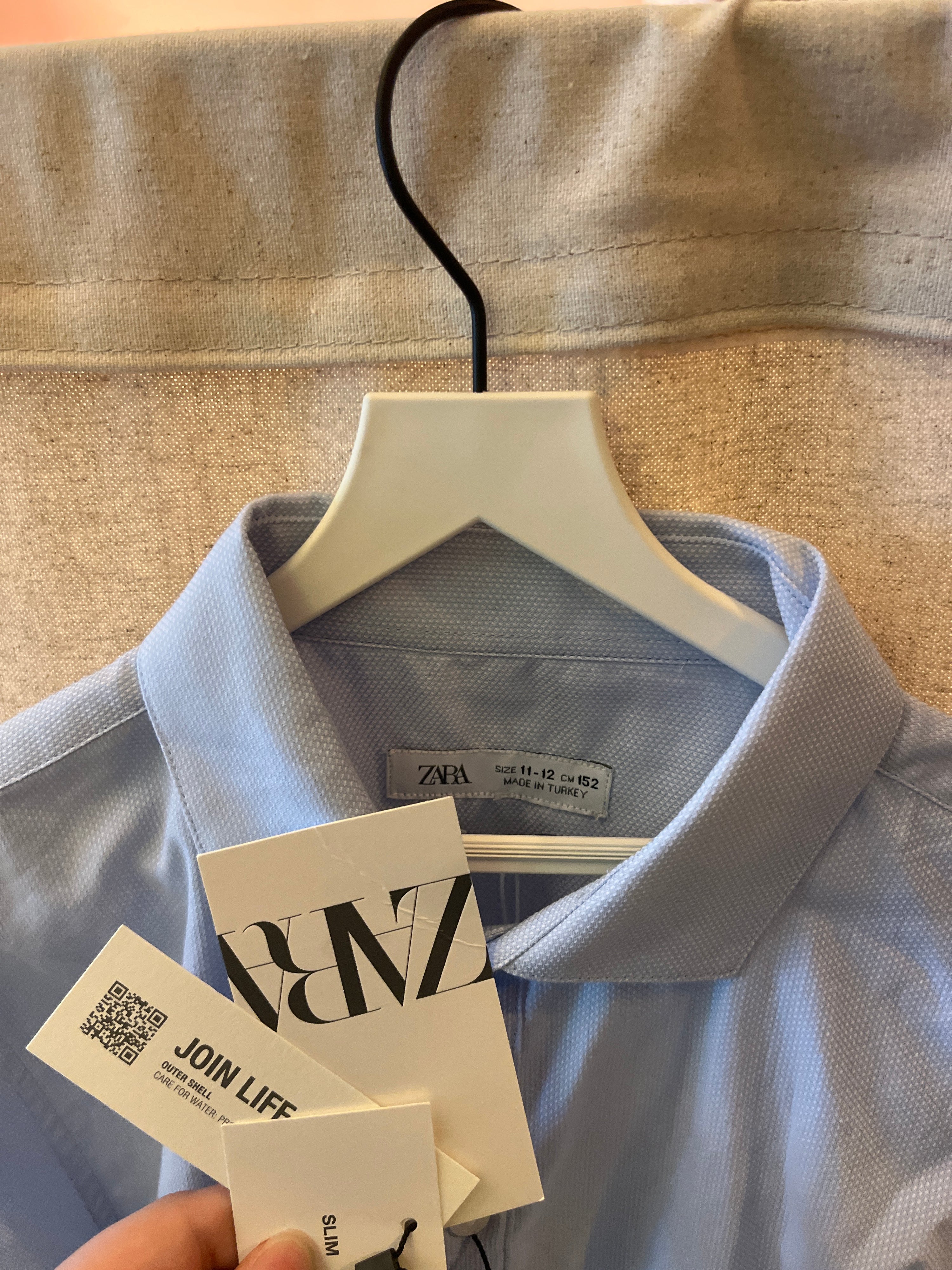 NWTs Zara Light Blue Slim Dress Shirt Shirt / 11-12