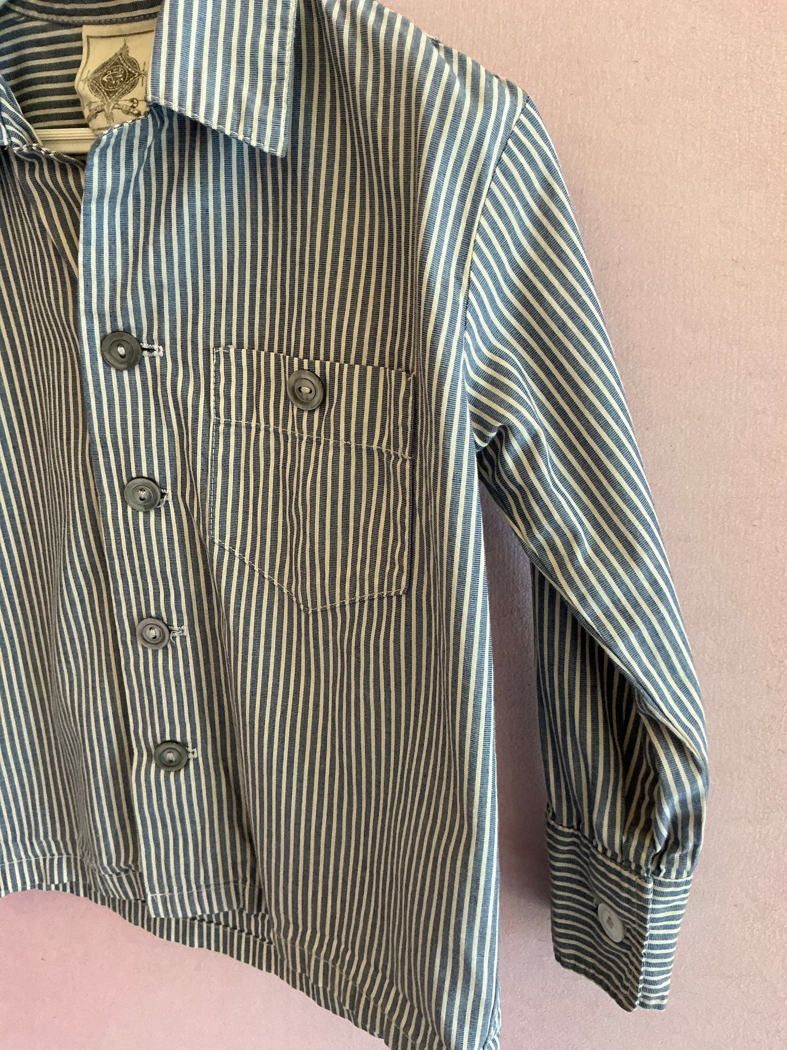 Dagmar Daley Blue and White Stripe Long Sleeve Button Down / 3
