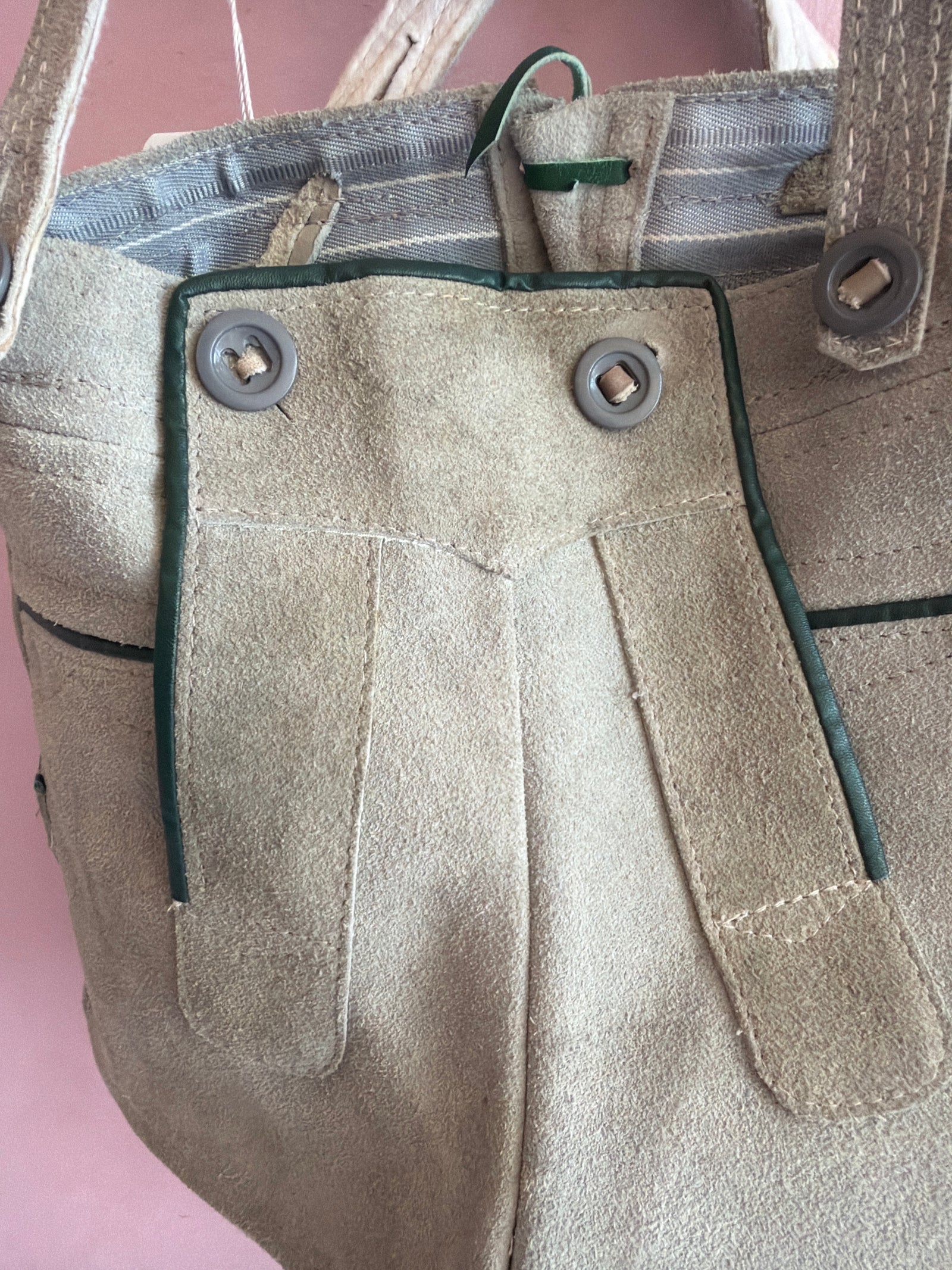 vintage Beige Lederhosen / Youth Small