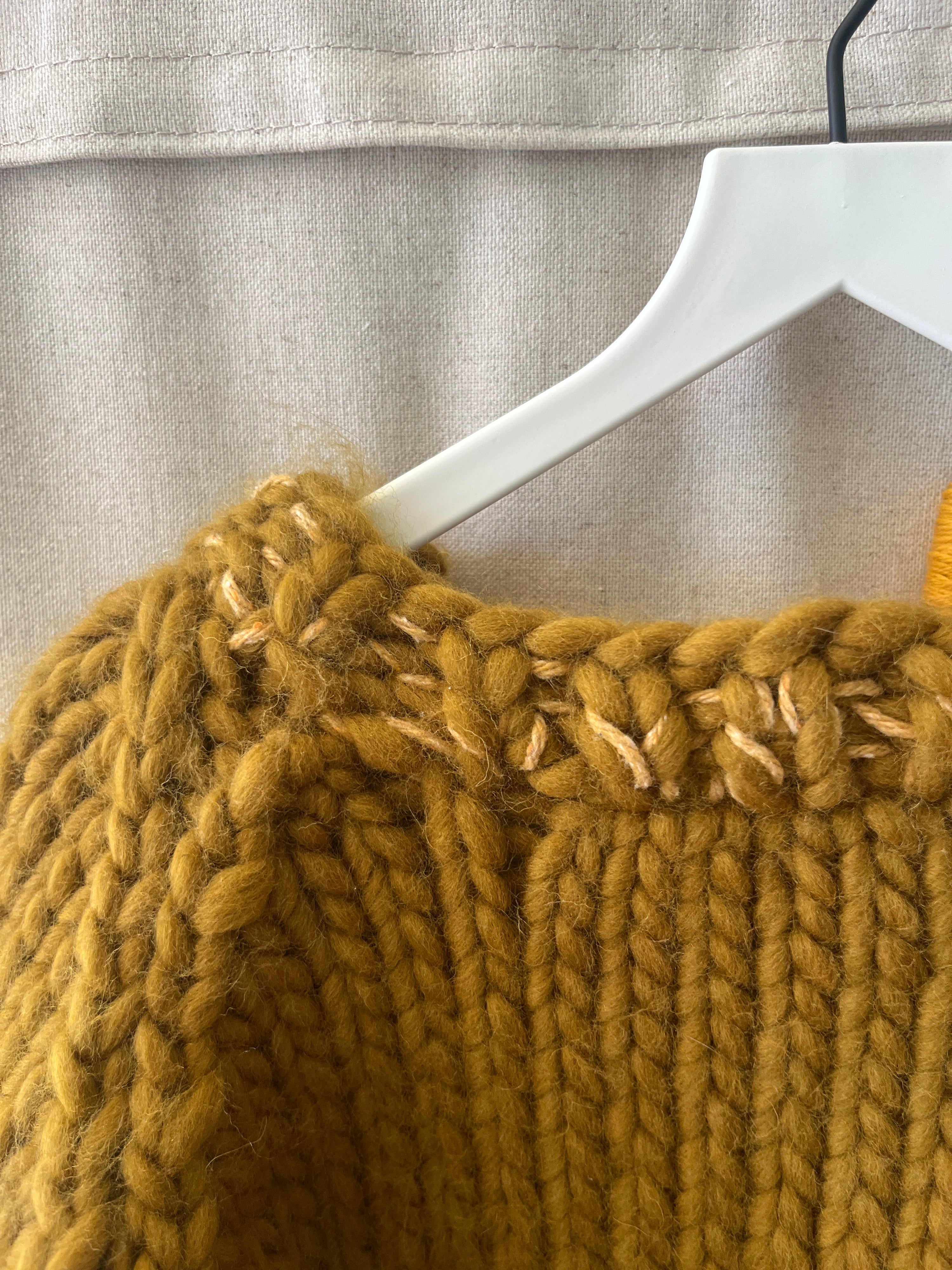 vintage Mustard Chunky Knit Sweater / 3-5 Years