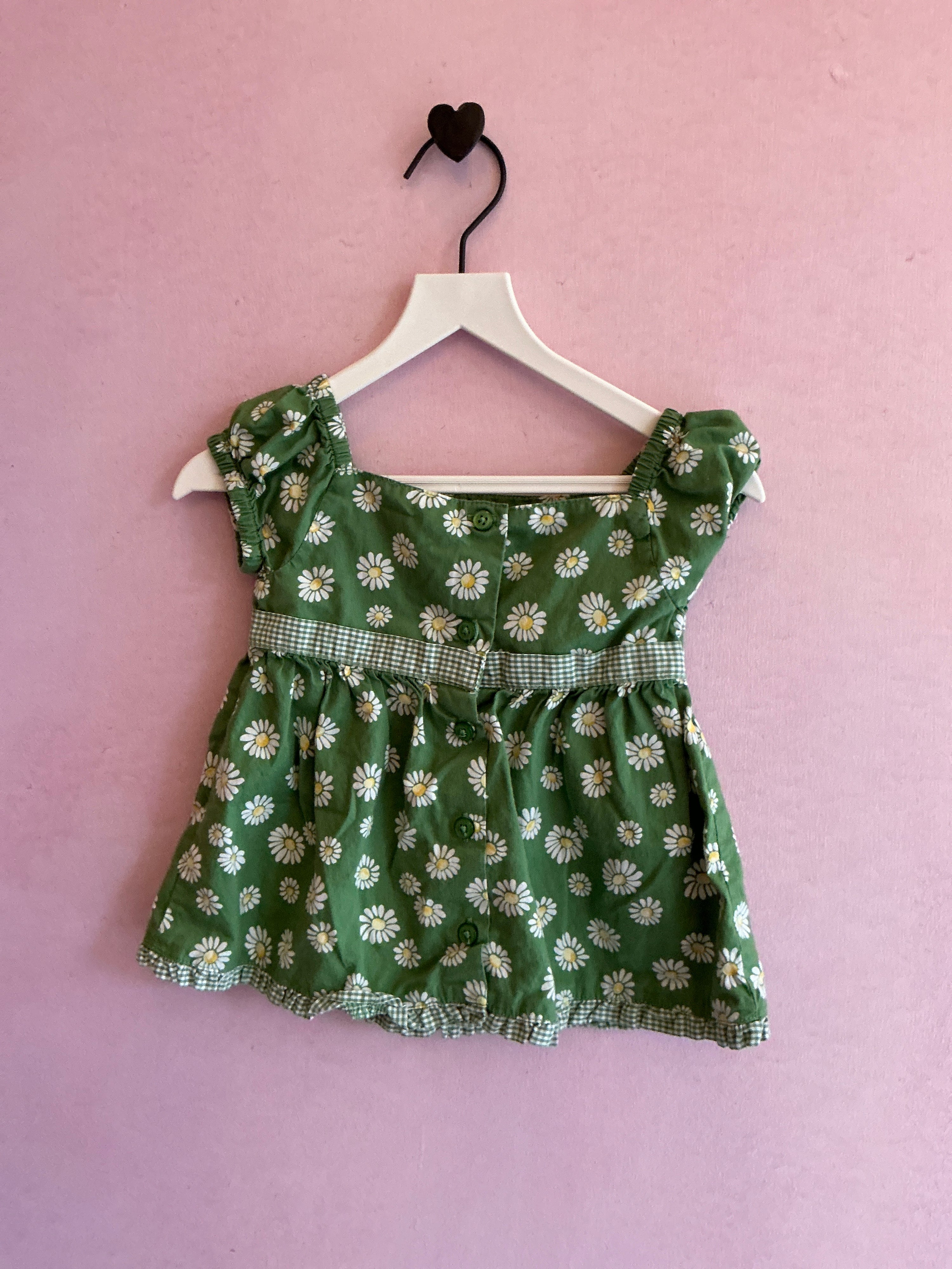 Janie and Jack Green Daisy Garden Dress / 12-18 months