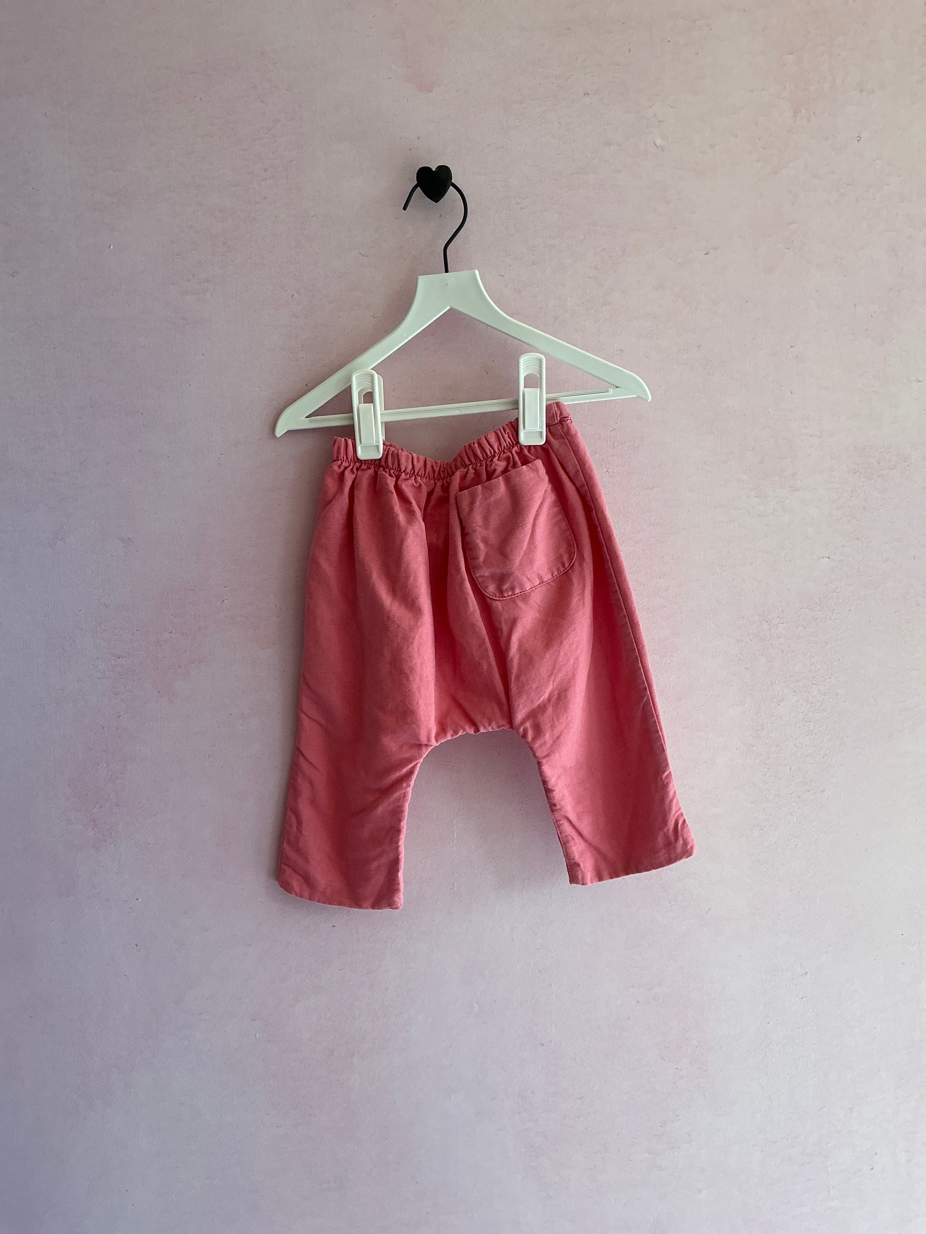La Coqueta Rosey Pink Linen pants / 18-24 months