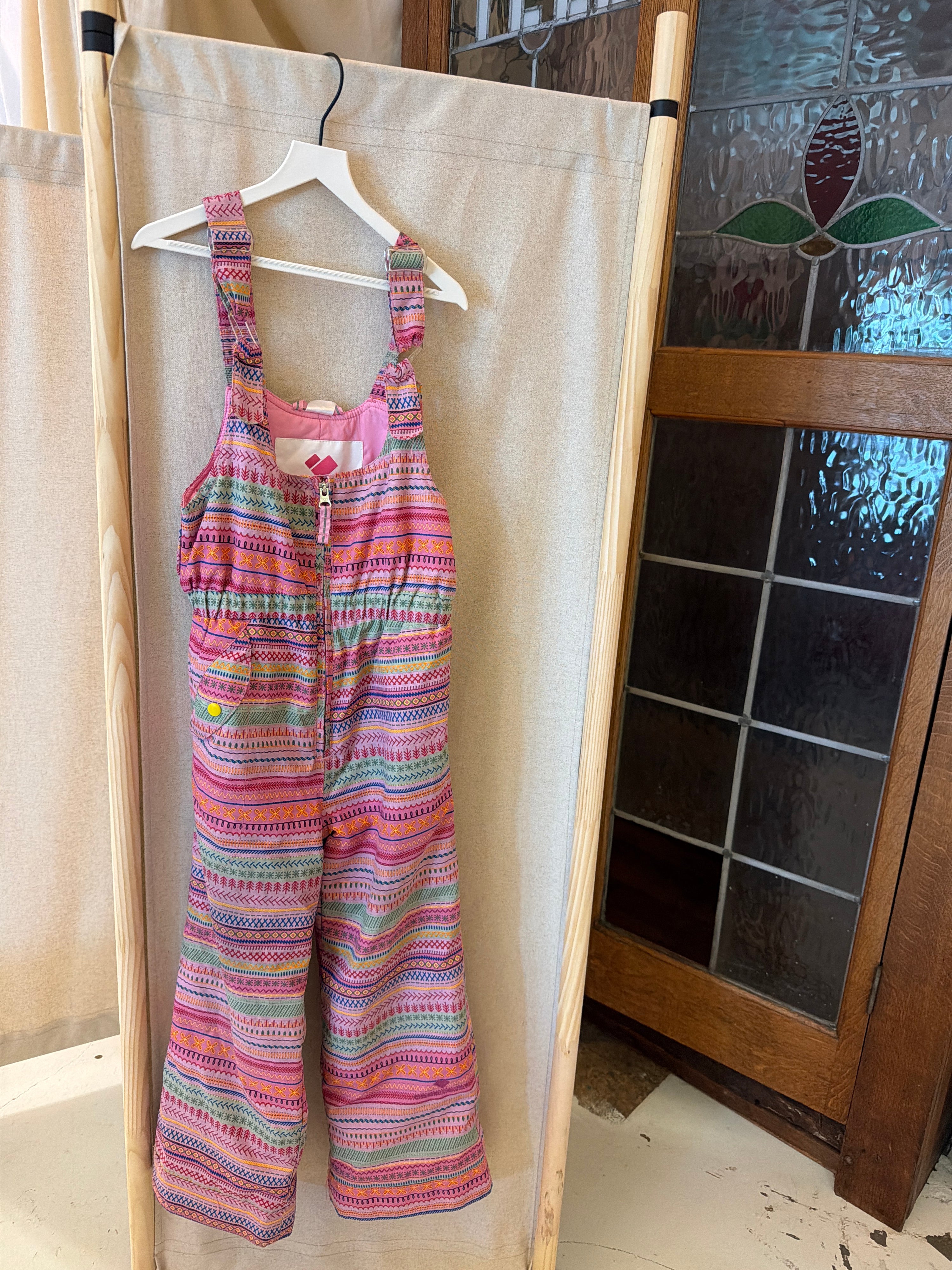 Obermeyer Pink Digital Embroidery Snow Bib / 6