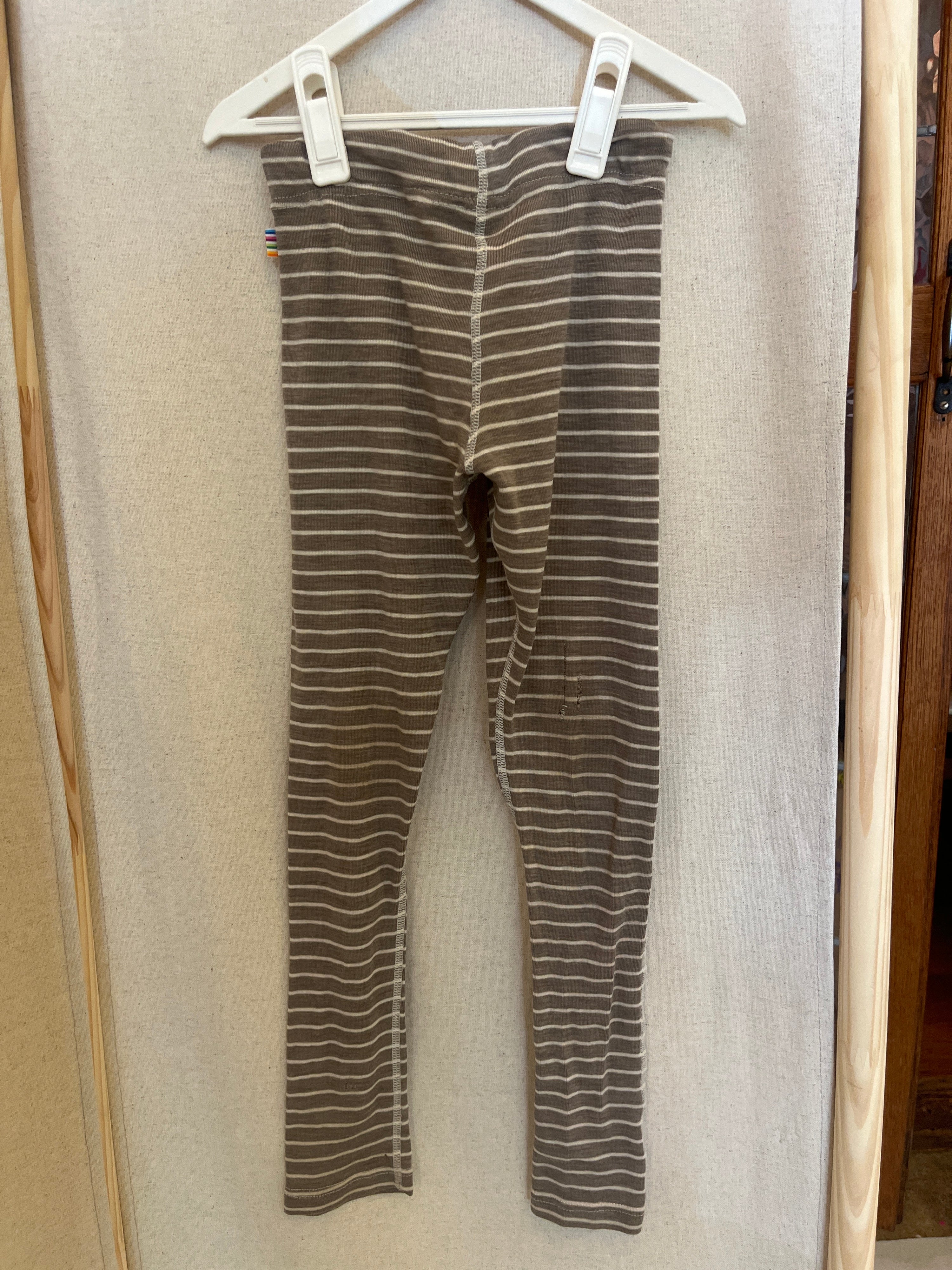 Joha Patched 100% merino wool Gray Stripe Leggings / 5-6