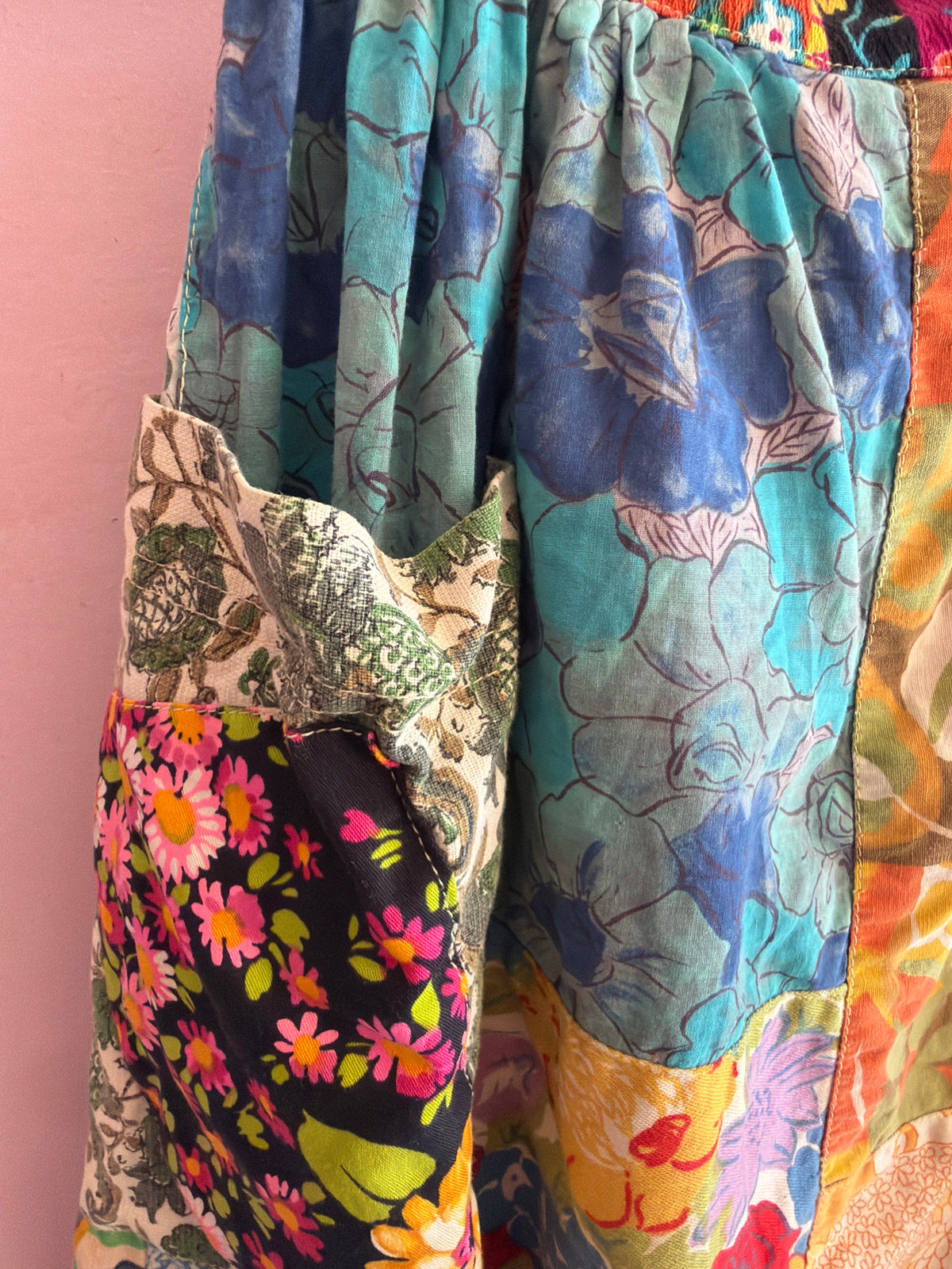 vintage 60s cotton patchwork Apron
