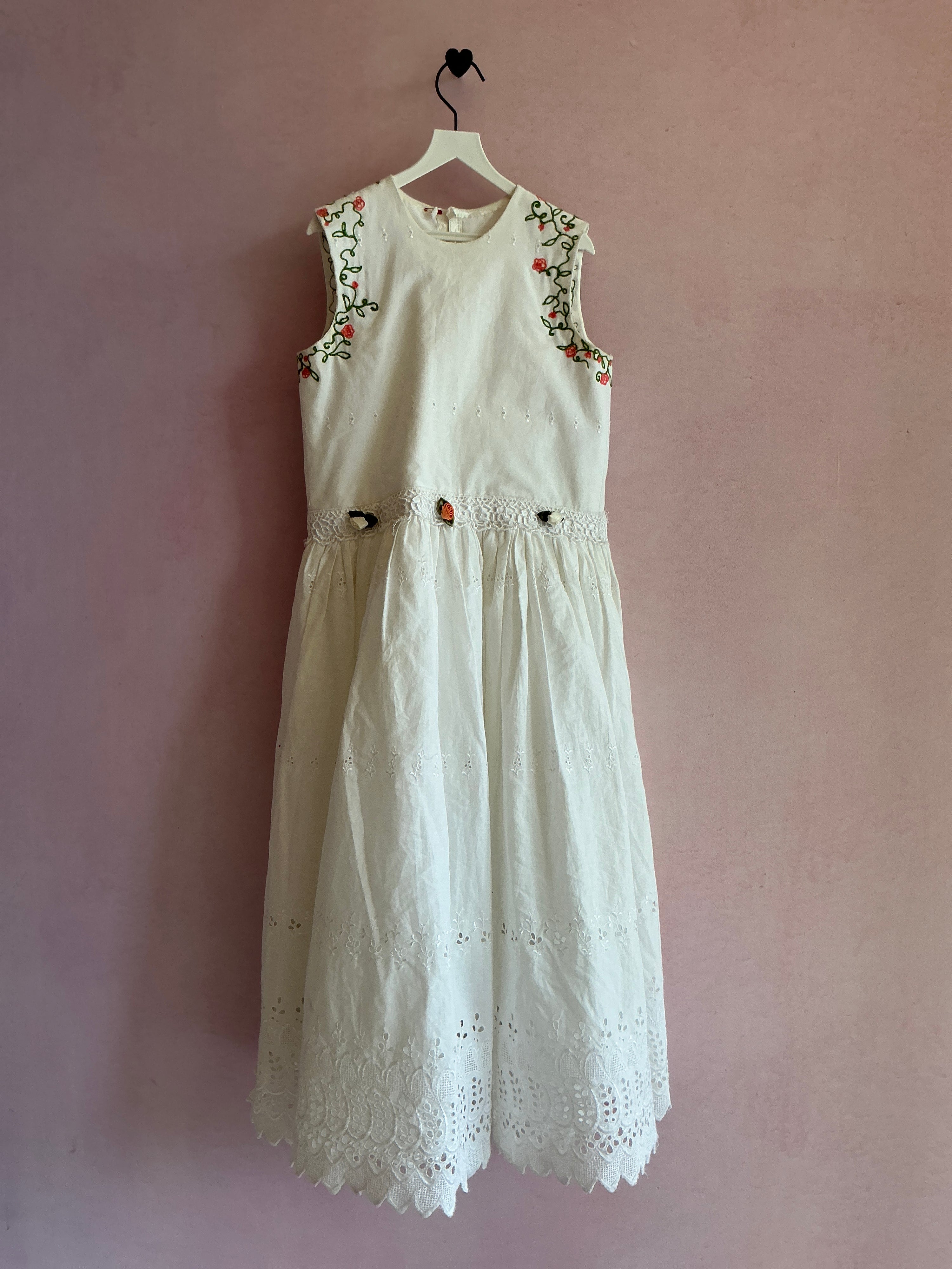vintage Chain Stitch Rosette Dress / 8