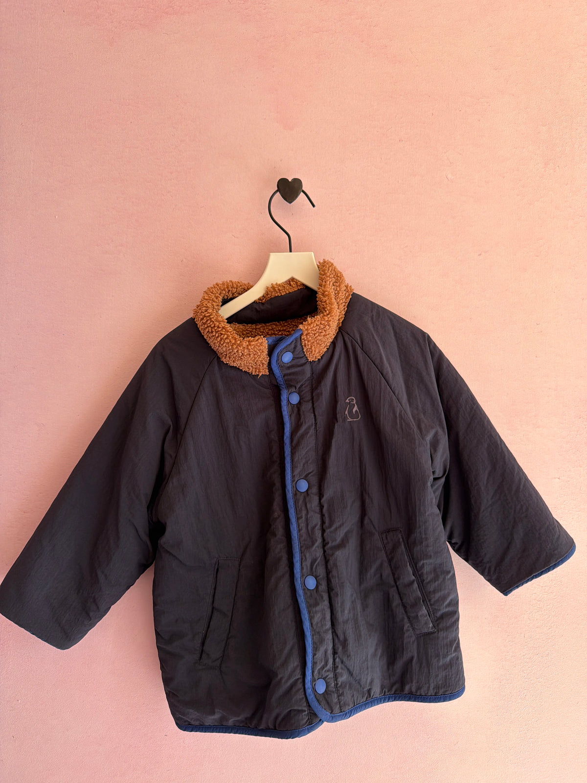 Konny Navy Sherpa Fleece Bomber Jacket / 2T