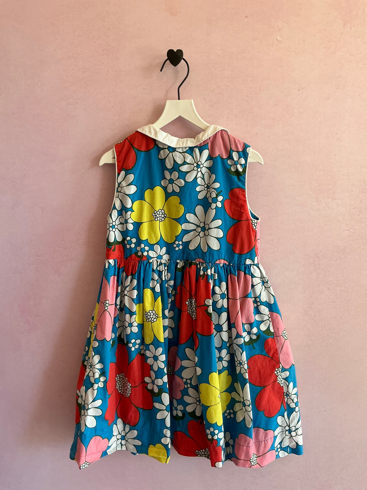 Mini Boden Bright Floral Peter Pan Collar Dress / 6-7 Years