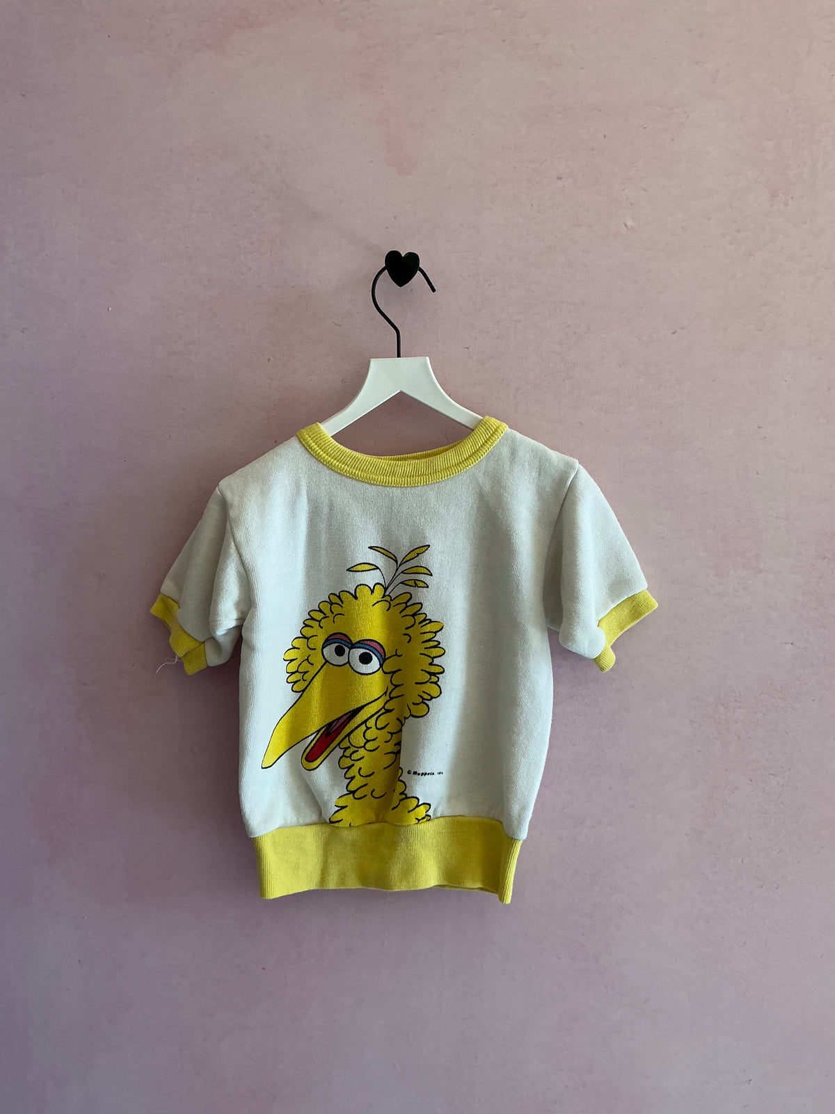 Vintage Sesame Street Big Bird Short Sleeve Sweatshirt
