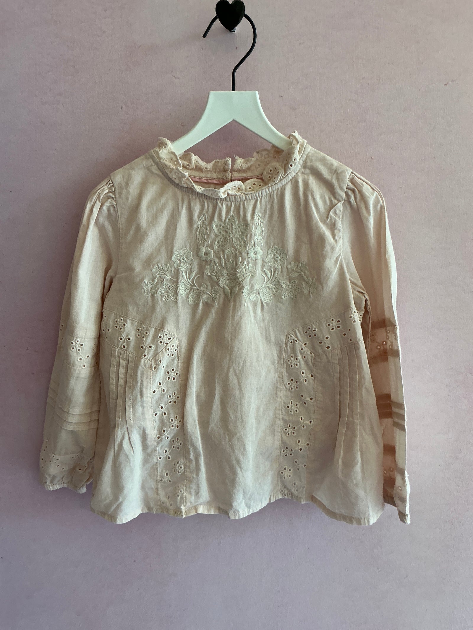 Mini Boden Light Pink Eyelet Blouse / 2-3