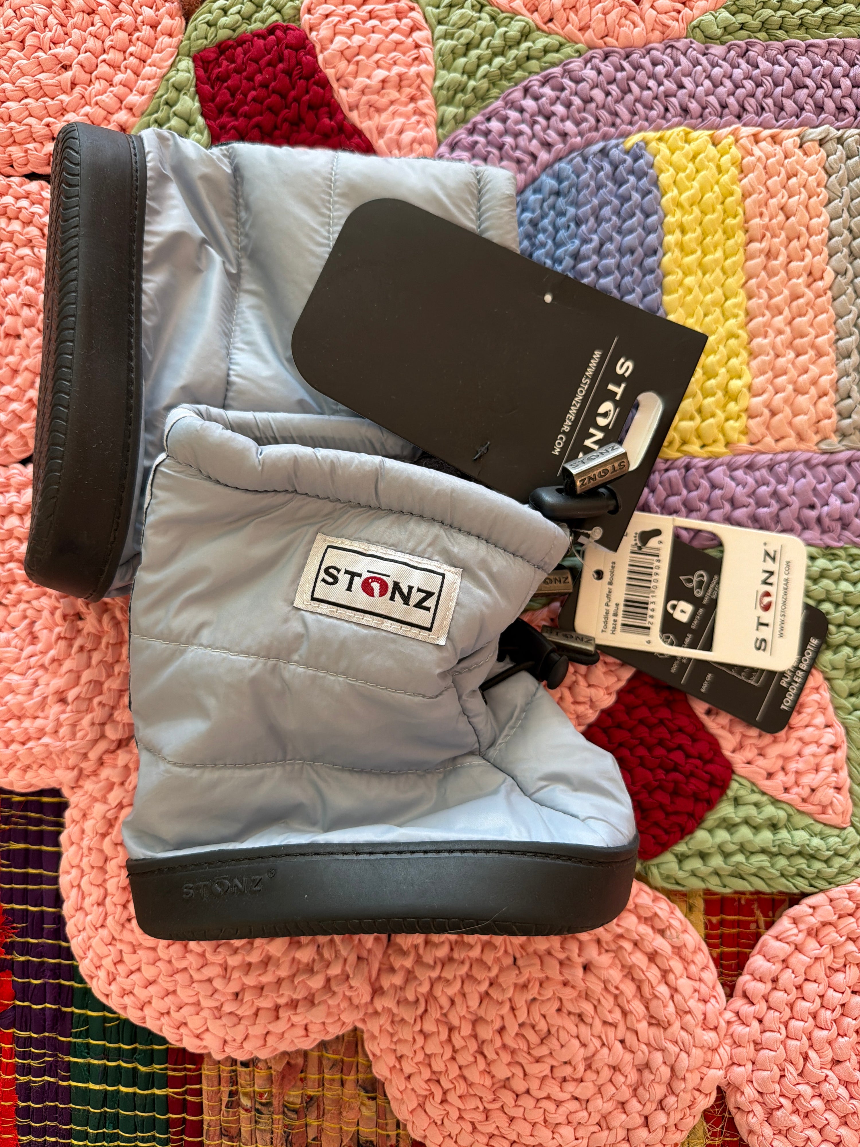 NWTs Stonz Toddler Puffer Booties Hazel Blue Booties / 1-2.5 Years