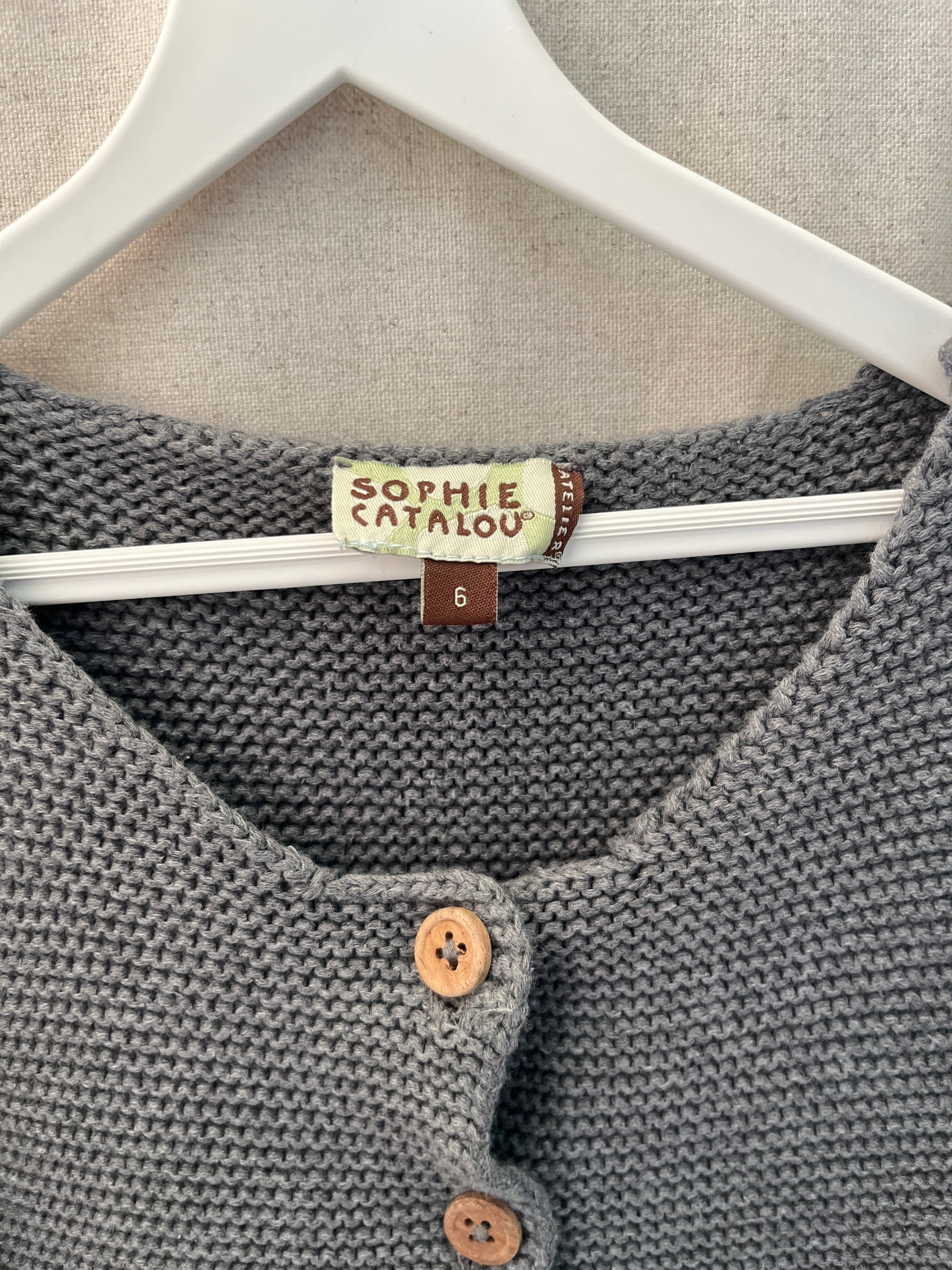 Sophie Catalou Gray Chunky Knit Cardi / 6
