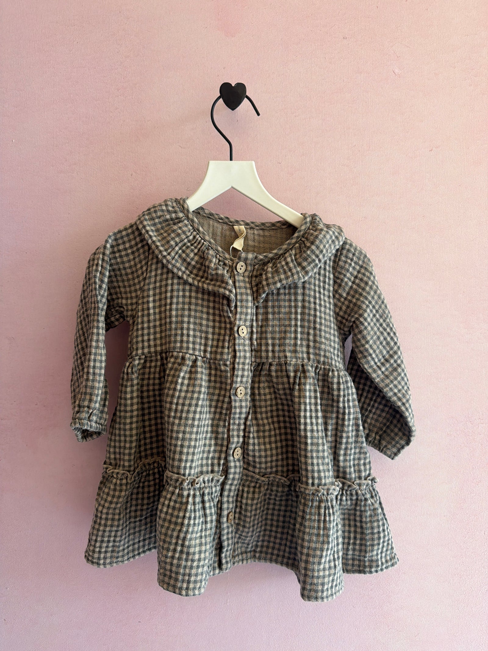 Quincy Mae Forest Check Dress + Bloomers Set 2 Piece Set / 6-12 months