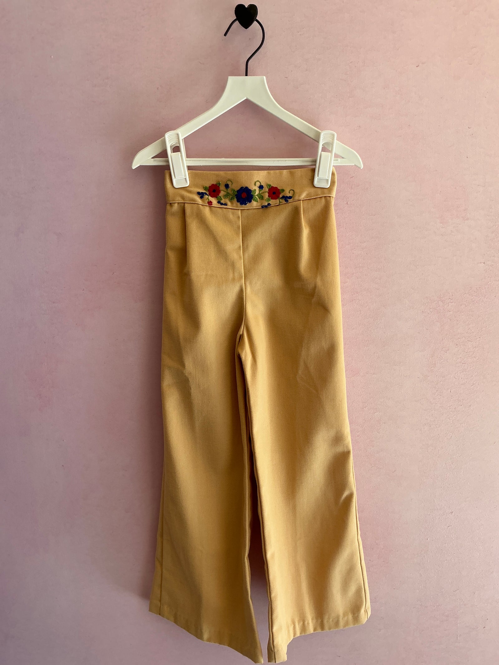 vintage high waist flare embroidery Pants / 5-6 (blend)