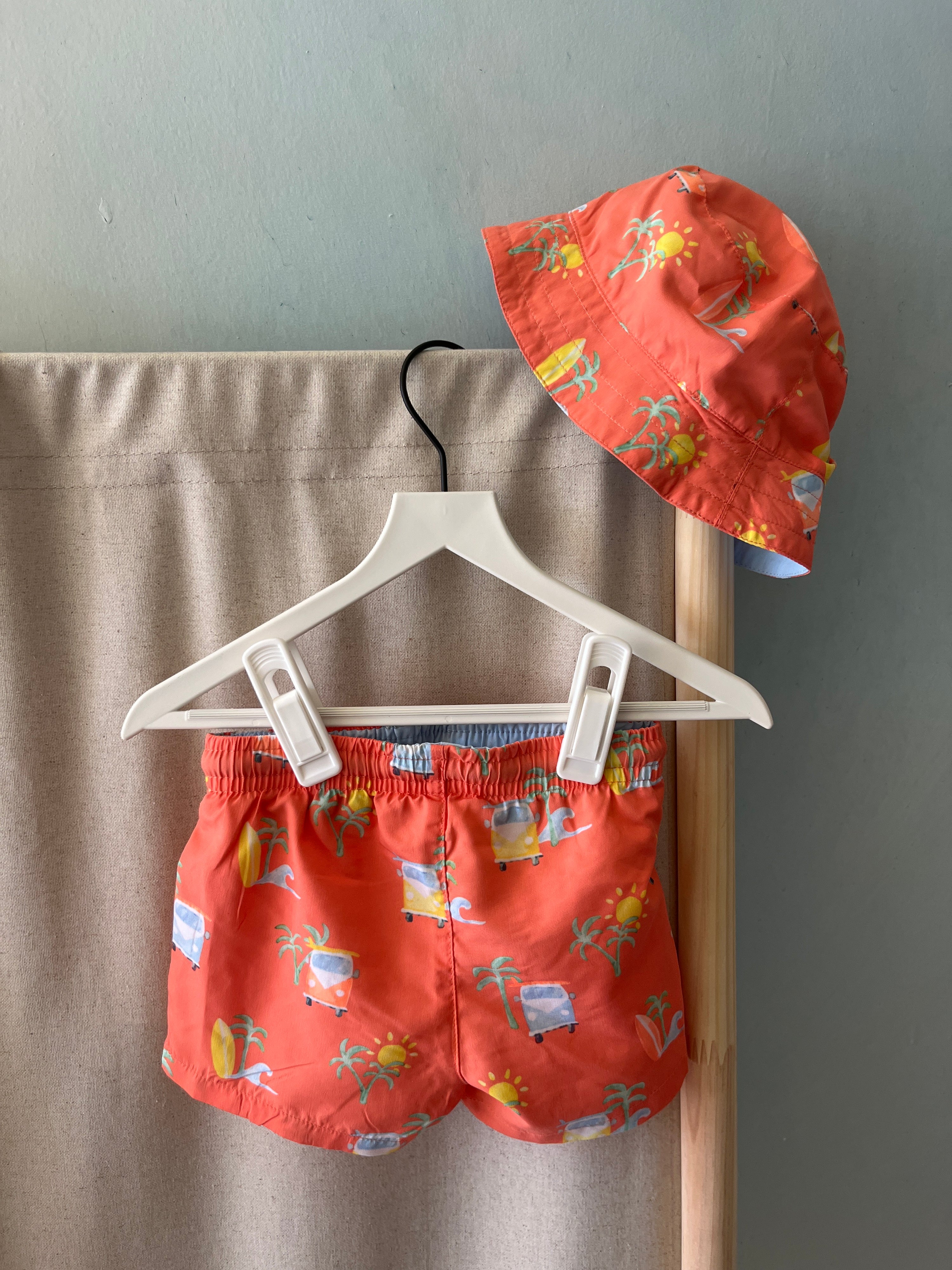 Mayoral Coral VW Camper Swimsuit + Cap / 6 months